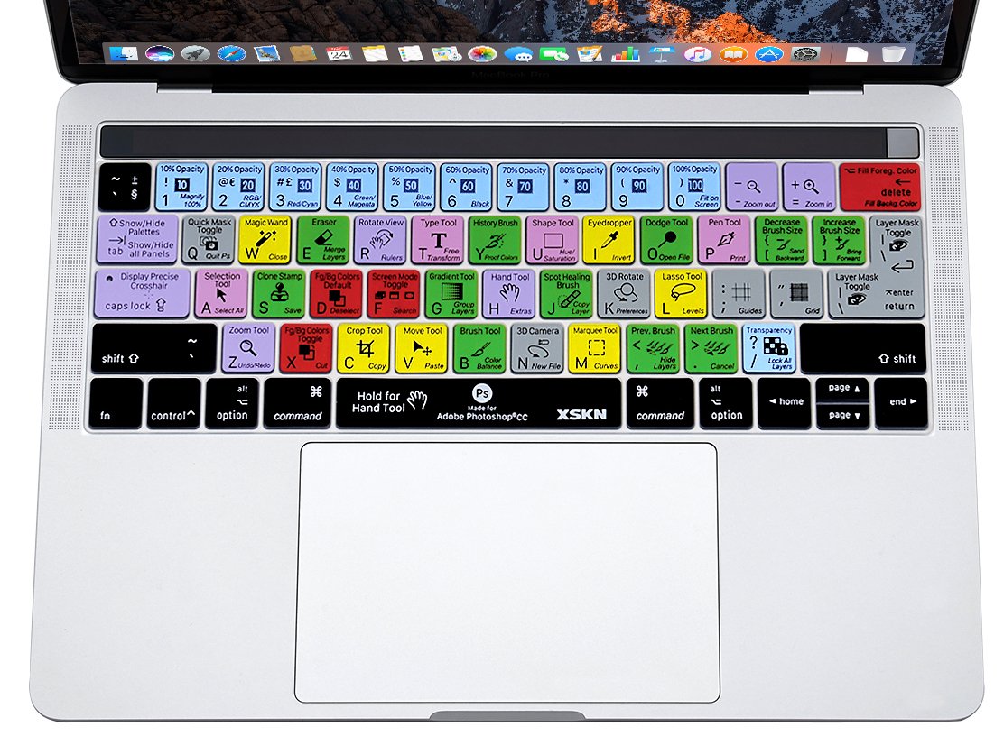 XSKN Shortcut Keyboard Skin Cover for MacBook Pro 13