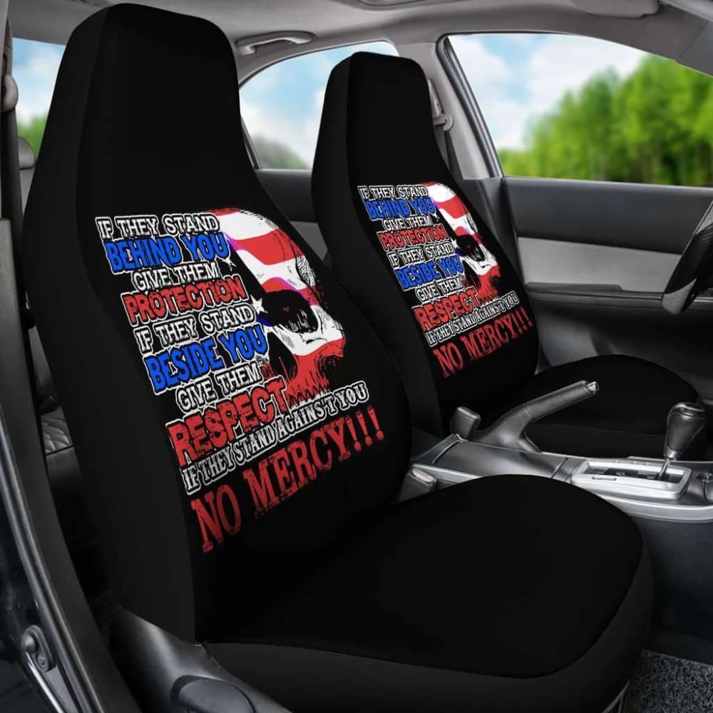 2nd Amendment Skull USA Car Seat Covers - Patriotic Car Accessories for Trucks & SUVs - Perfect for Road Trips & Outdoor Adventures