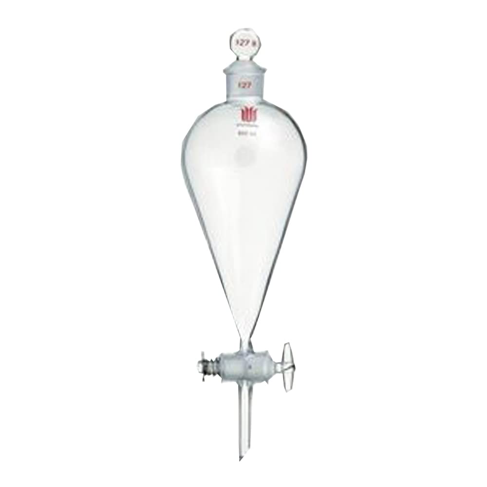 Premium SYNTHWARE Squibb Glass Stopcock Separatory Funnel 1000ml - Lab Grade Chemical Separation Equipment for Essential Oil Extraction, Chemistry Experiments & Scientific Research