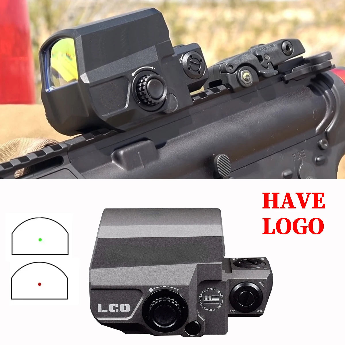 Tactical LCO Red Dot Holographic Reflex Sight 551 553 558 - Compatible with 20mm Rail Mount - Rifle Scope for Hunting, Shooting & Outdoor Adventures - Perfect for Tactical, Home Defense & Range Practice