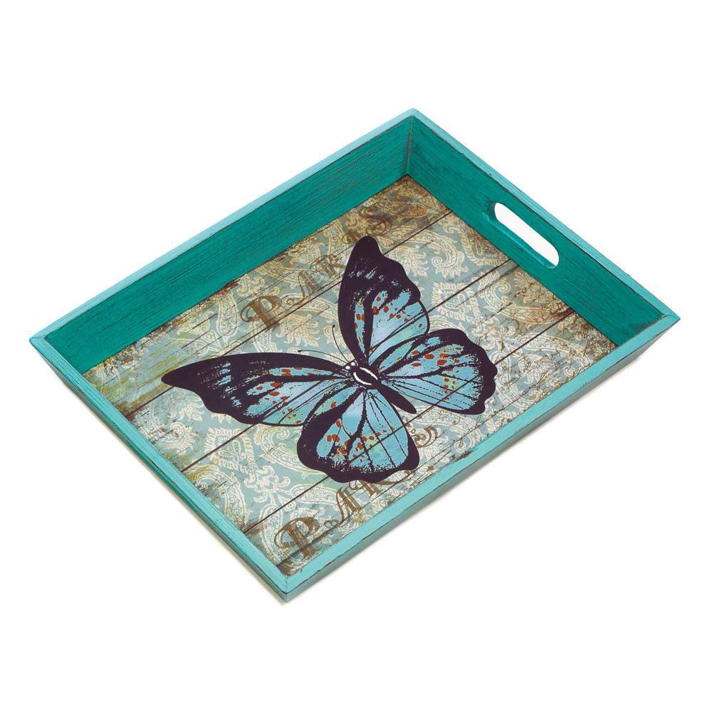 Blue Butterfly Serving Tray - Elegant Party & Home Decor