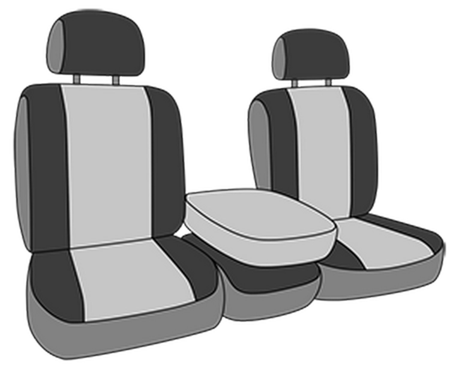 CalTrend DuraPlus Car Seat Covers for 2009-2010 Ford F-150 & F-450 - Charcoal Insert with Black Trim - 40/20/40 Split Bench Front Seat Protectors | Easy Installation, Durable Protection for Trucks, Work Vehicles & Daily Commutes