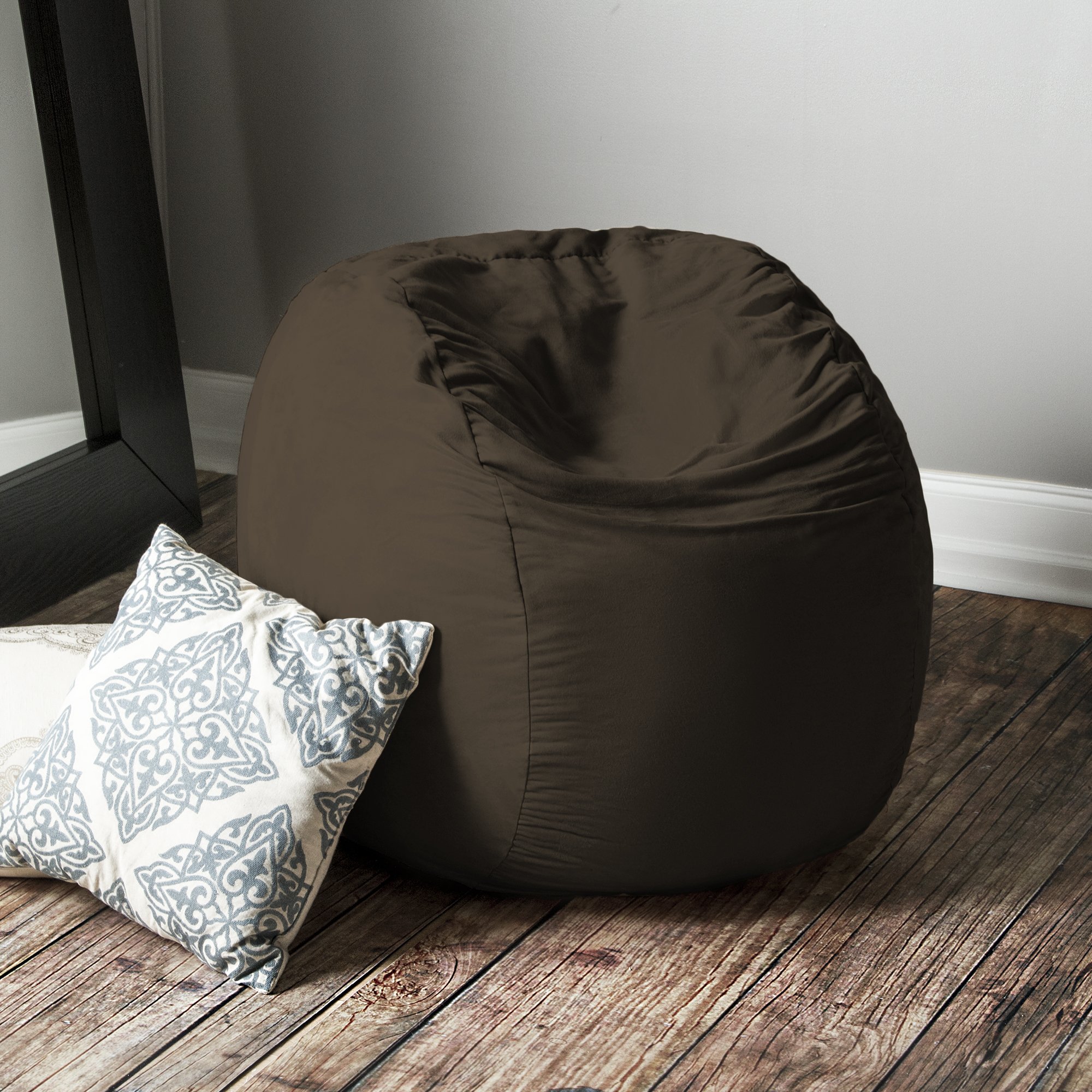 Jaxx Saxx 3 Foot Bean Bag Chair with Removable Cover - Chocolate Brown - Comfortable Lounge Chair for Kids, Teens & Adults - Perfect for Bedroom, Living Room, Dorm & Game Room Relaxation