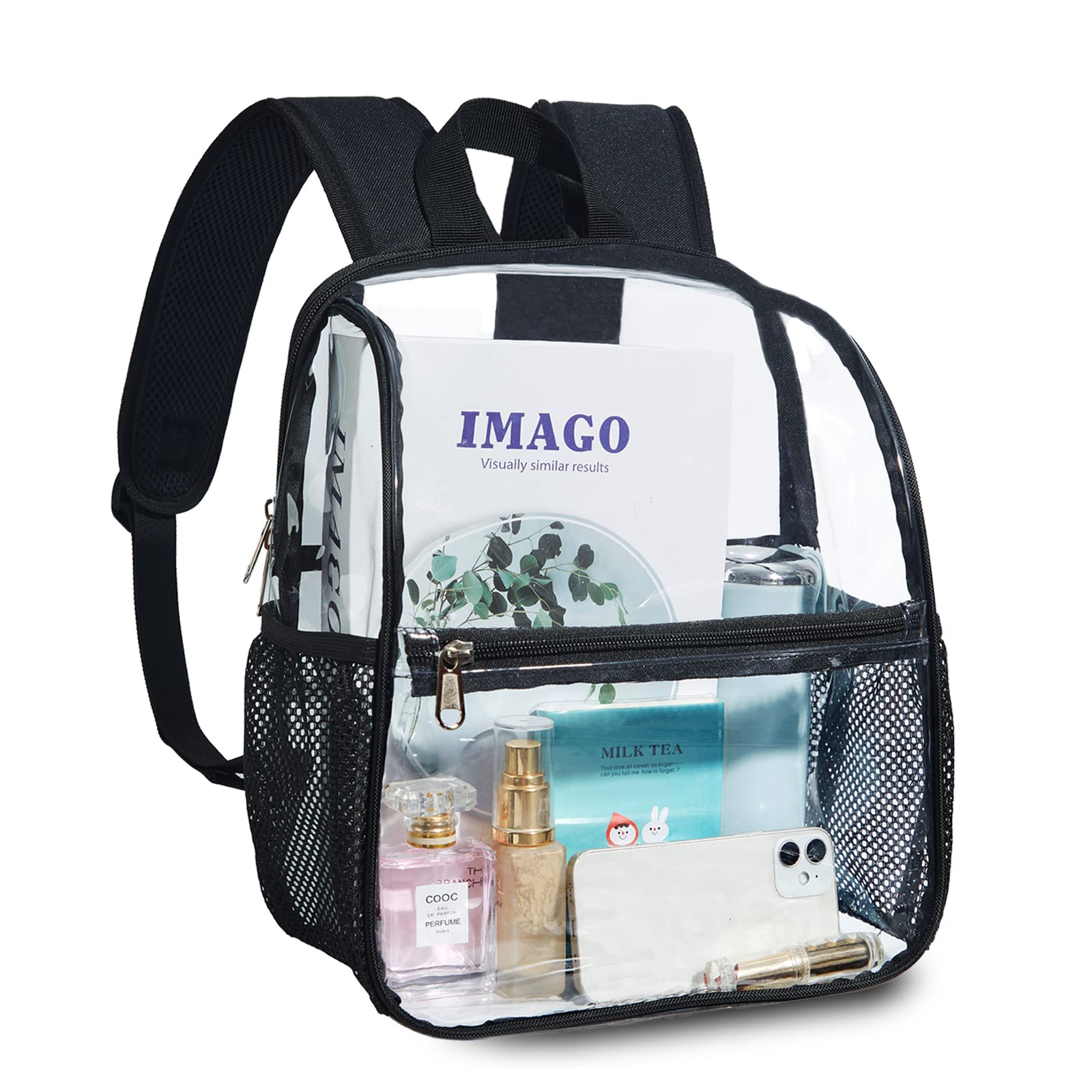 Clear Backpack Stadium Approved - Adjustable Straps See-Through Mini Backpack for Concerts, Sports Events, Work & Security Checks | Perfect for Stadium Entry, Travel & School Safety
