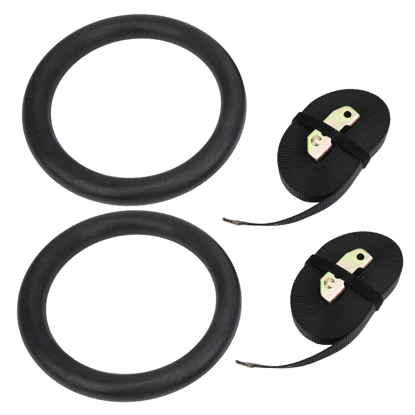 Adjustable Black Fitness Hanging Rings for Women - Durable Indoor Gym Equipment for Home Workout, Strength Training & Calisthenics