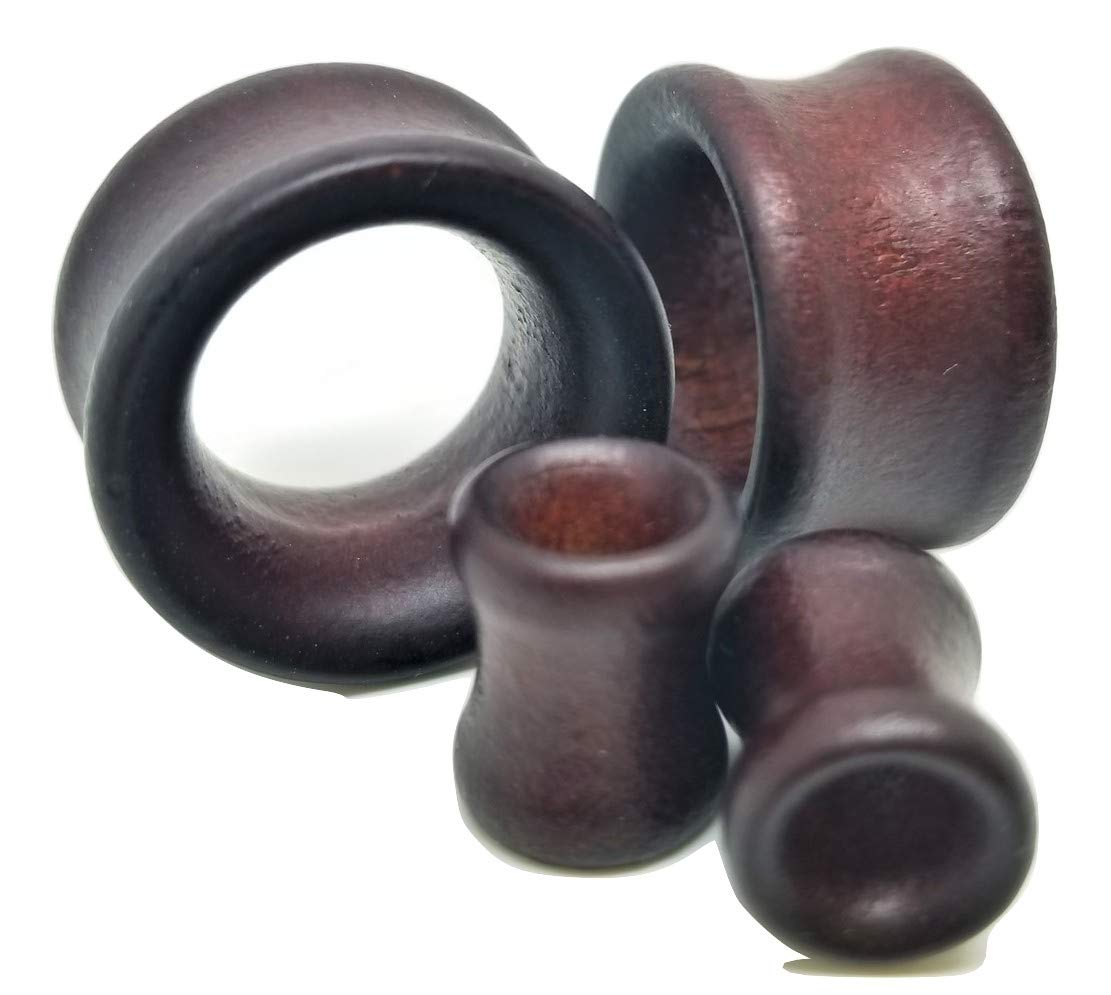 Organic Stained Bamboo Tunnel Ear Plugs - Double Flare Saddle - 7 Sizes (1/2