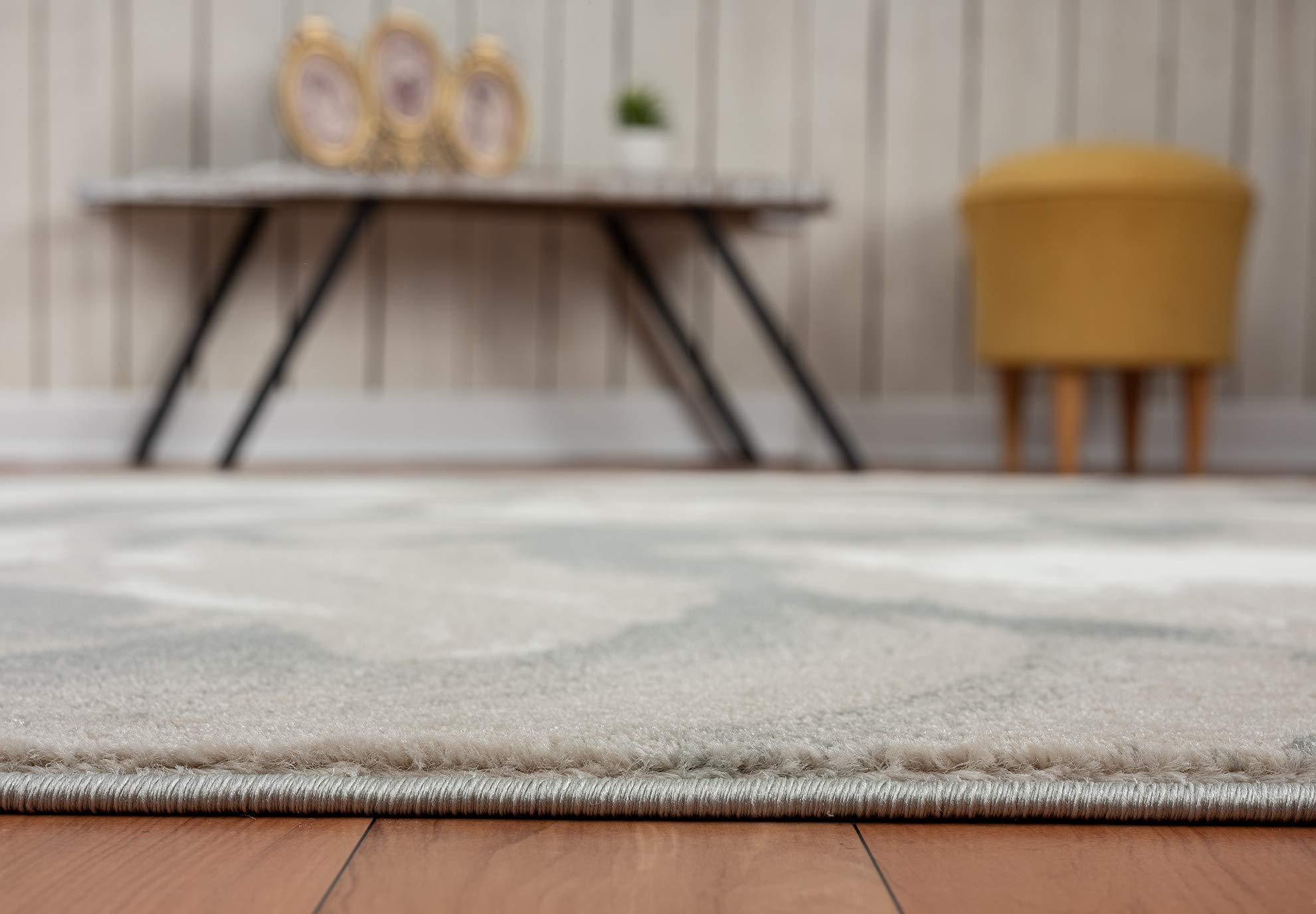 Abani Modern 6' x 9' Neutral Beige & Cream Swirl Area Rug - Contemporary Geometric 3D Design for Bedroom, Living Room & Office - Soft & Durable Home Decor