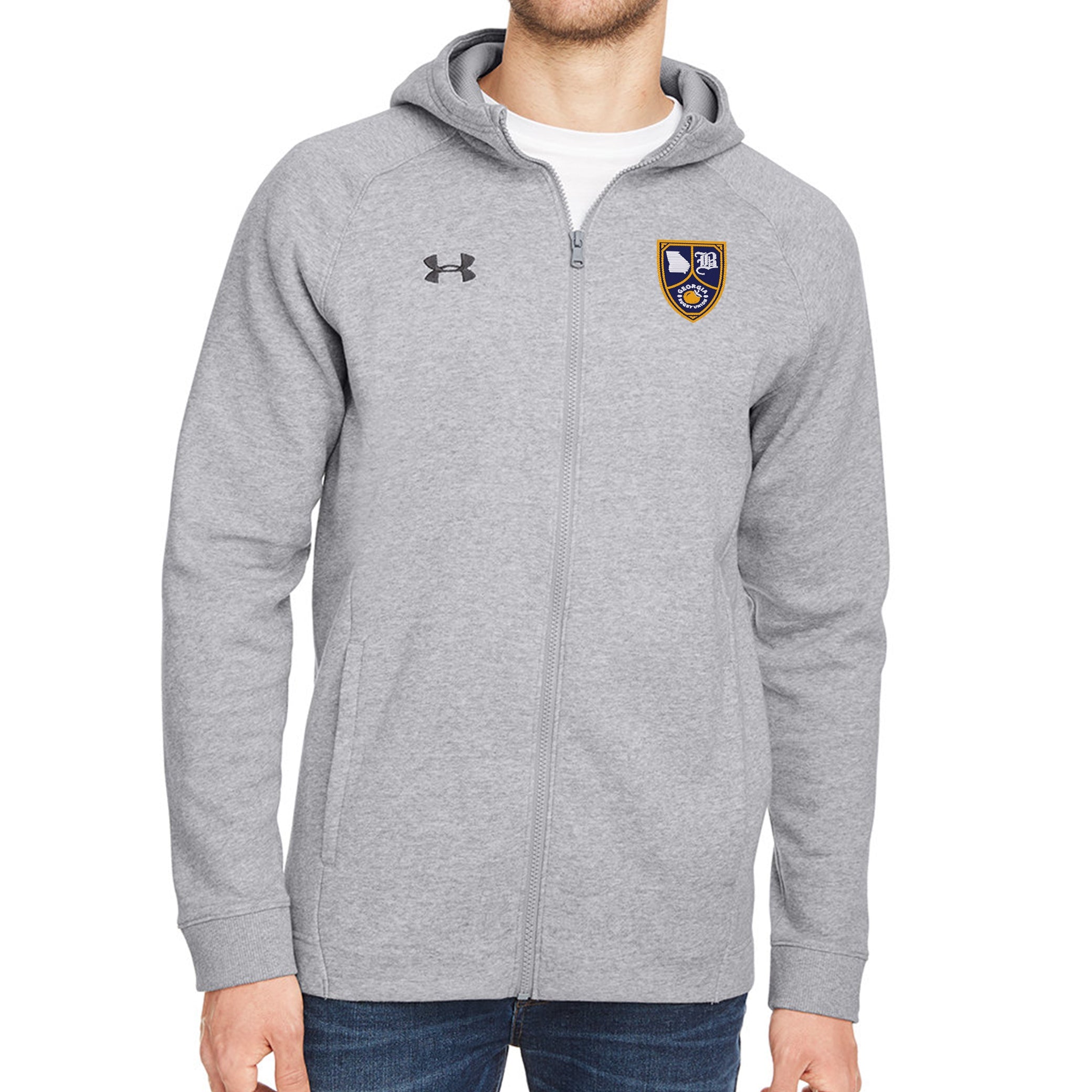 Georgia Rugby Union Hustle Zip Hoodie - Men's & Women's Pullover Jacket for Sports & Casual Wear - Perfect for Rugby Games, Training, and Outdoor Activities