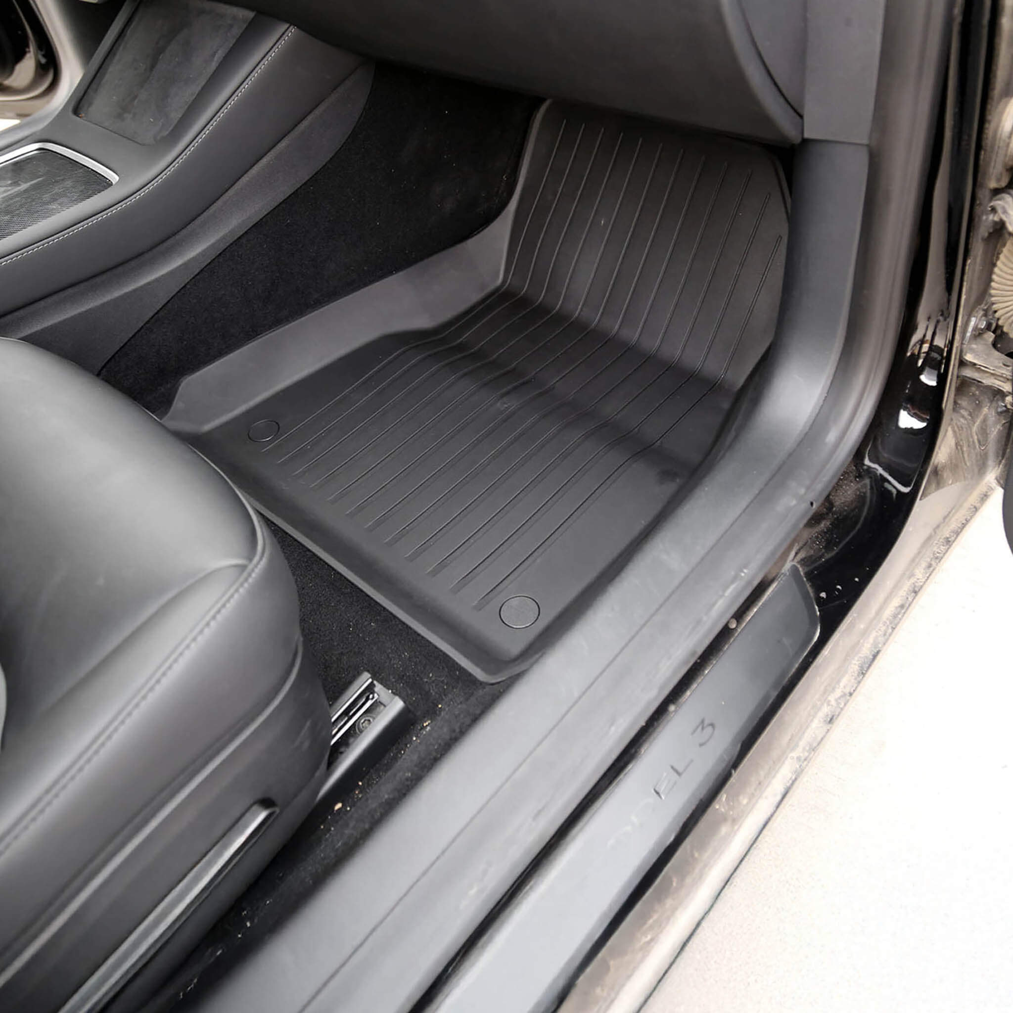 Premium All-Weather Floor Mats for Tesla Model 3 (2017-2023) - Custom Fit, Heavy Duty Protection - Perfect for Rain, Snow & Mud Protection
