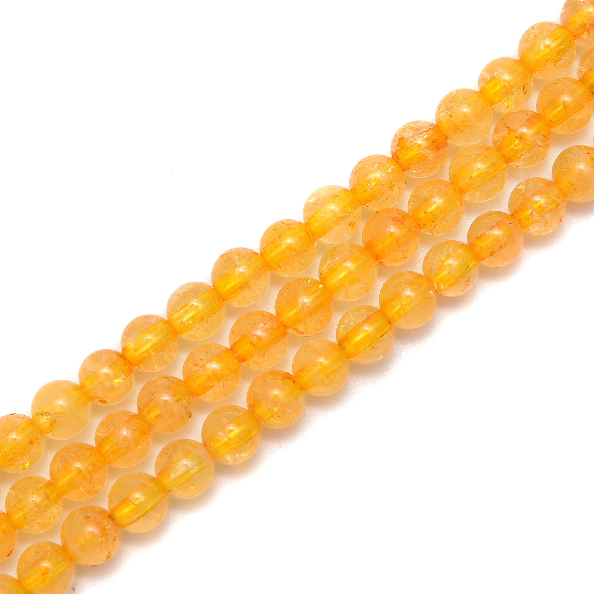2.0mm Large Hole Citrine Smooth Round Beads - 8mm, 10mm, 15.5mm Gemstone Beading Strand for Jewelry Making, DIY Crafts, Bracelets & Necklaces - Natural Healing Crystal Beads for Meditation & Energy Work