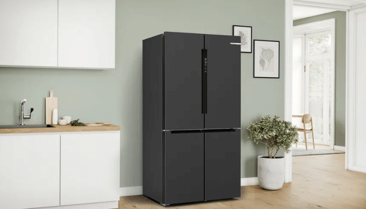 Bosch KFN96AXEA Series 6 French Door Bottom Freezer Refrigerator - 183 x 90.5 cm Black Stainless Steel - Energy Efficient Multi-Door Design for Modern Kitchens & Open Floor Plans