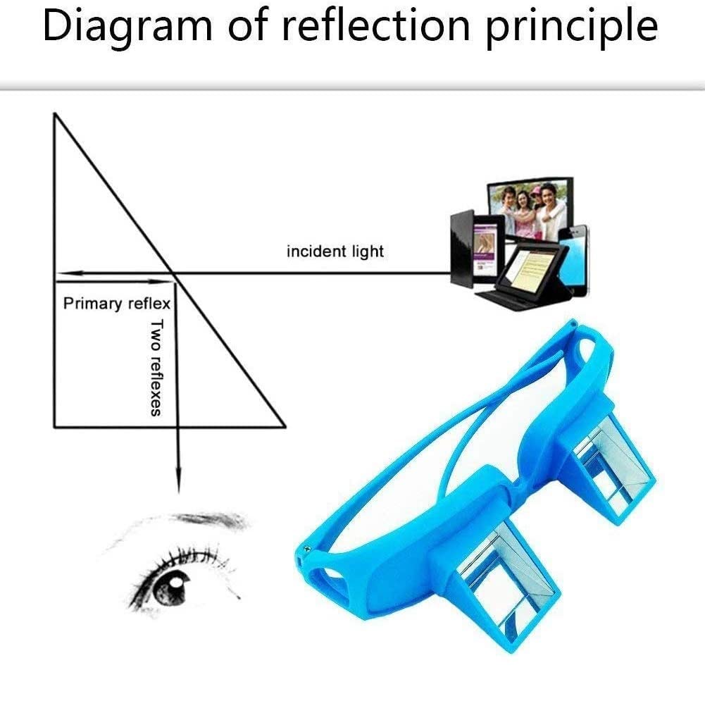90 Degree Prism Glasses for Reading & Watching TV in Bed or Sofa - Horizontal Lazy Eyeglasses for Myopia & Presbyopia Relief - Unisex Comfortable Prism Spectacles (Perfect for Relaxing, Reading Books, Watching Movies While Lying Down)