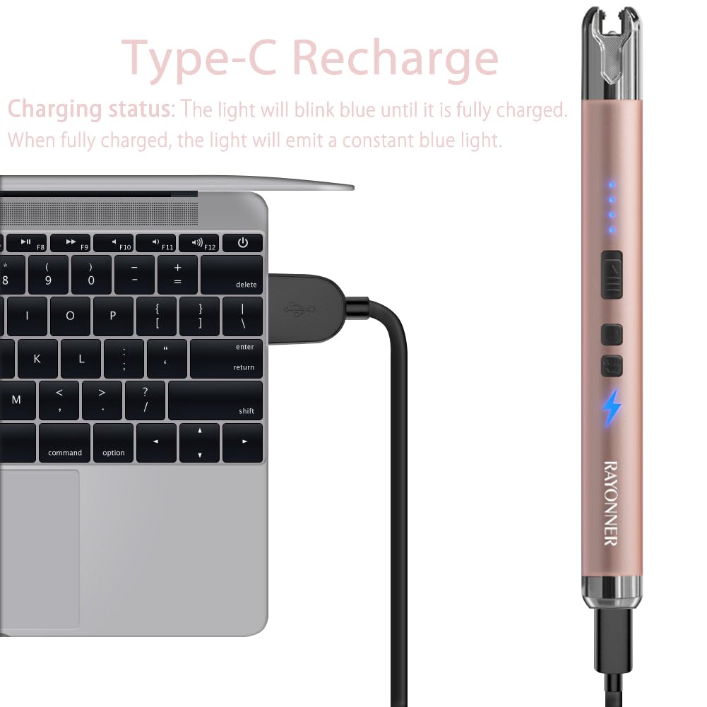 Rechargeable USB Arc Lighter for Candles, Camping & BBQ - Flameless & Safe