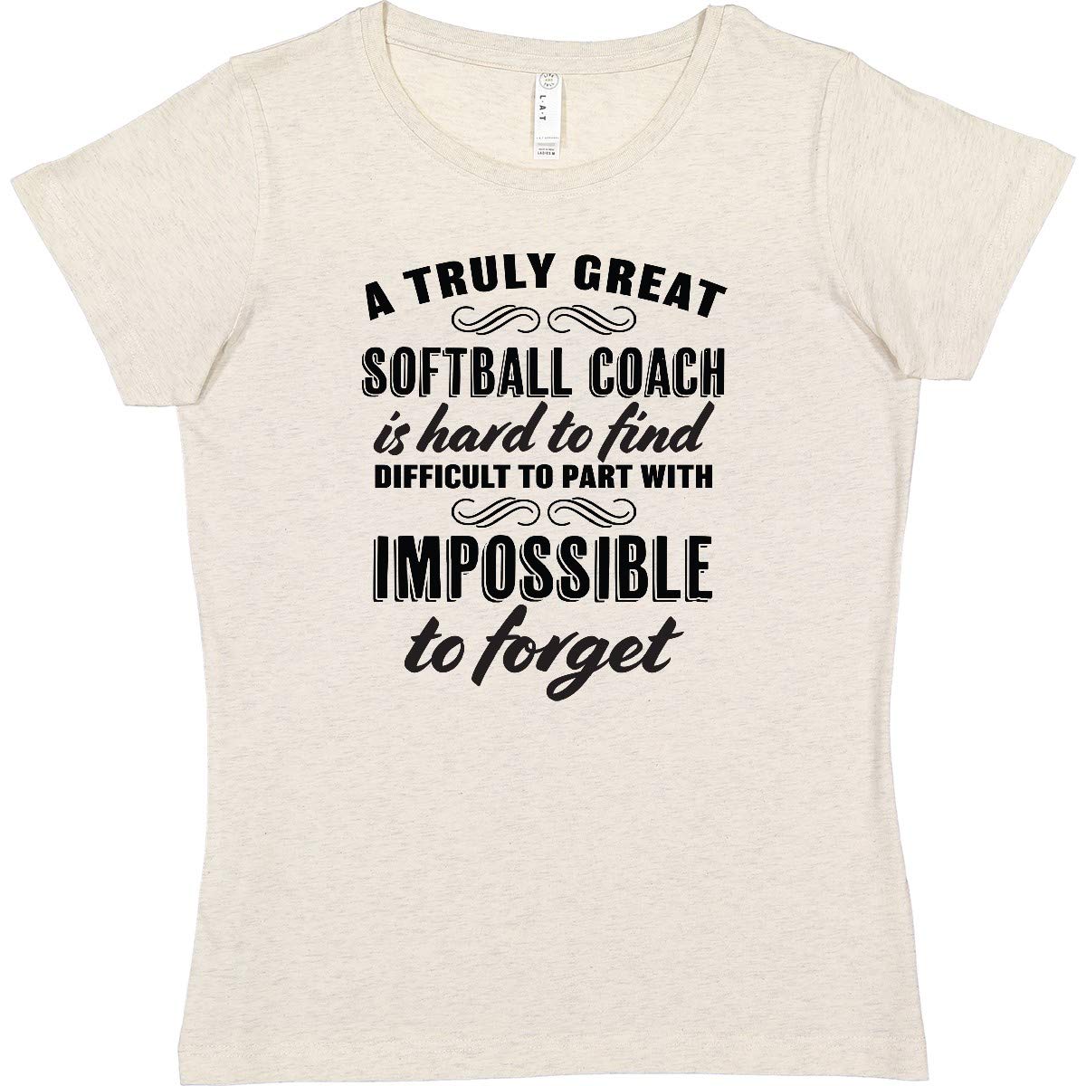 Inktastic 'A Truly Great Softball Coach is Hard to Find' Women's T-Shirt - Softball Team Apparel & Coaching Gifts for Women Players