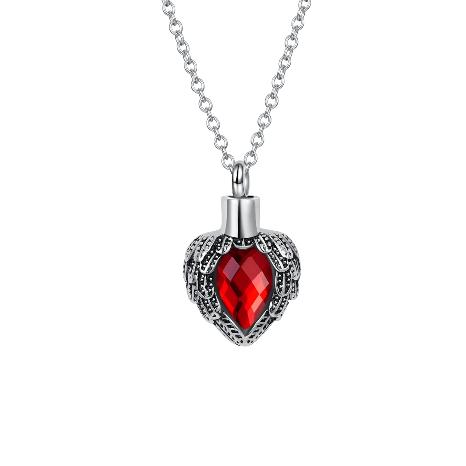 Elegant Heart Cremation Jewelry Ashes Pendant Necklace - Stainless Steel & Natural Crystal Keepsake for Loved Ones | Perfect Memorial Gift for Women on Christmas, Valentine's Day, Mother's Day, Anniversary & Birthday | Wear Close to Heart for Comfort & Remembrance