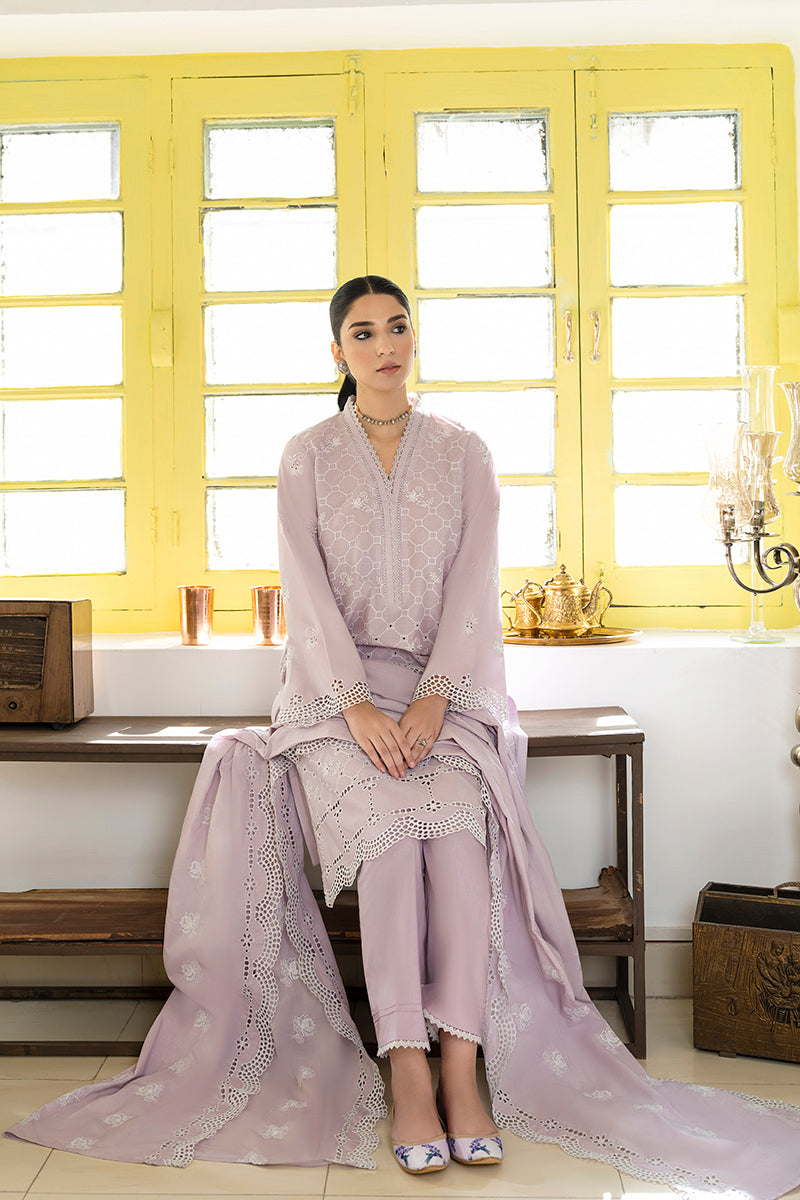 LAVENDER BUD 3PC EMBROIDERED LAWN SUIT - Floral Summer Outfit for Women | Perfect for Weddings, Parties & Casual Wear