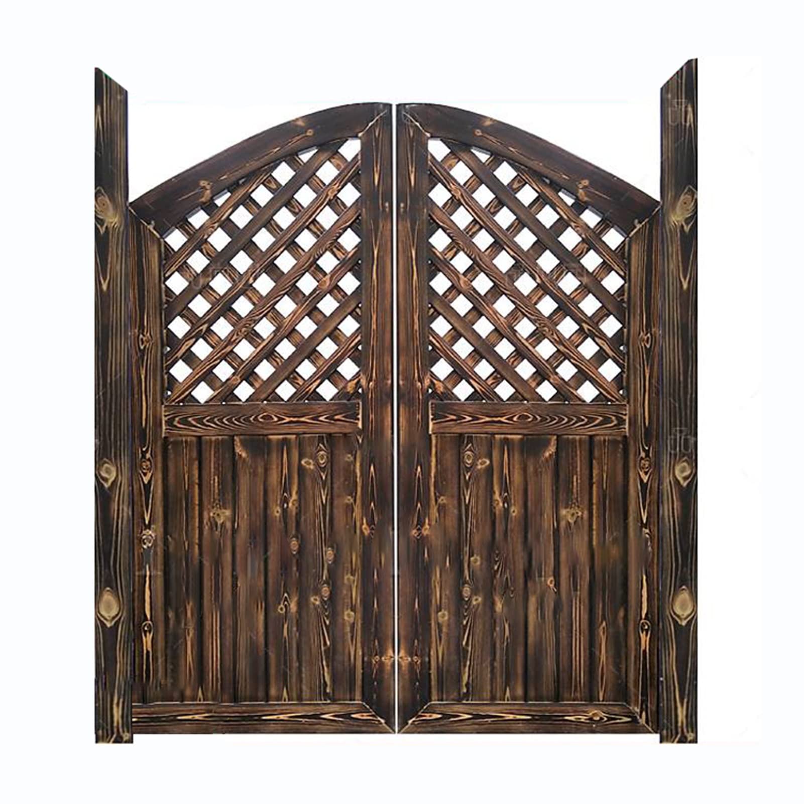 Rustic Wood Swinging Doors for Outdoor Garden, Patio, and Cafe Entrance - Eco-Friendly Saloon Style with Metal Hinges (W100xH90cm/39.4