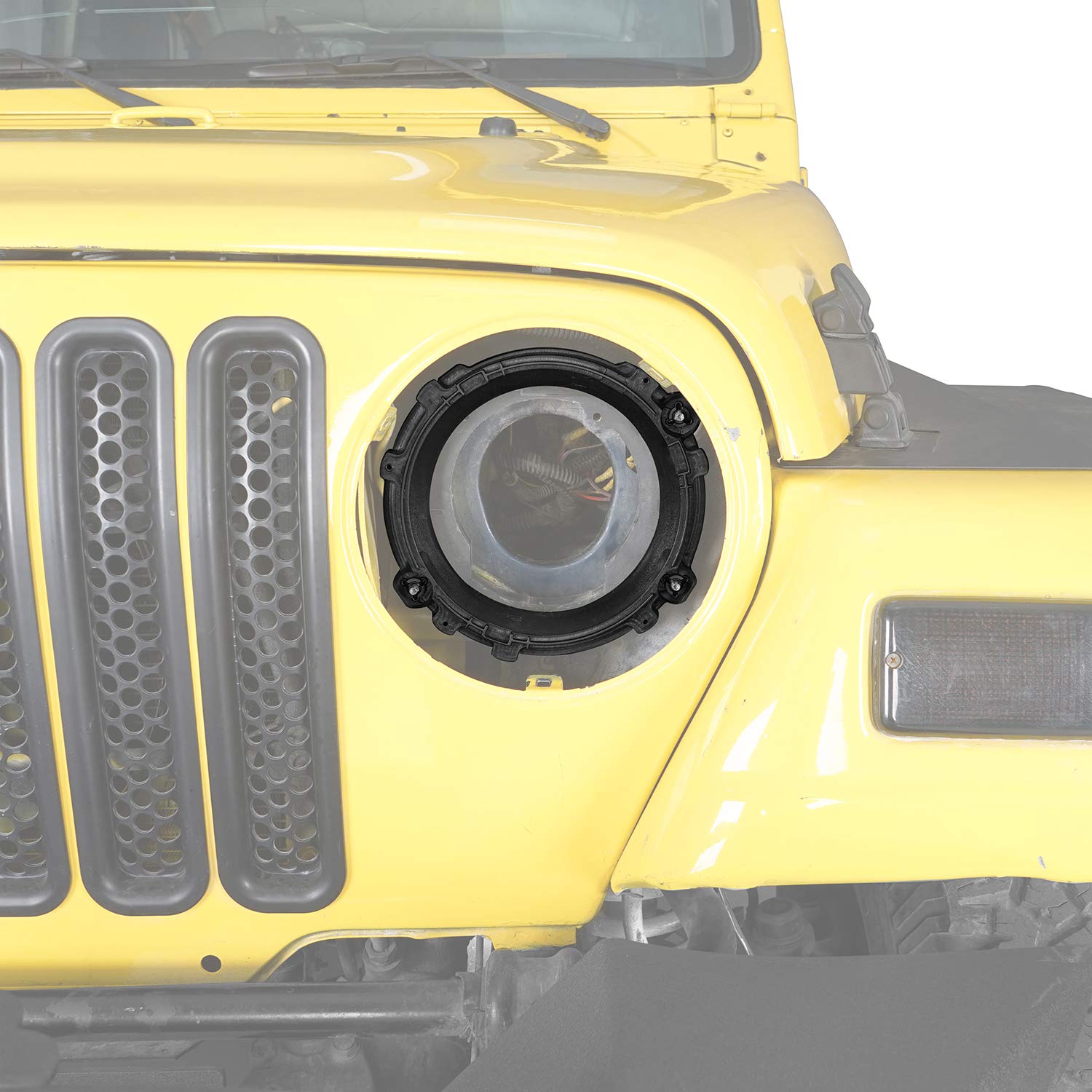 u-Box 7-Inch Headlight Mount Ring Bracket Overlay Retainer - Replacement Compatible with Jeep Wrangler TJ 1997-2006 Models - Perfect for Off-Roading & Night Driving Upgrades