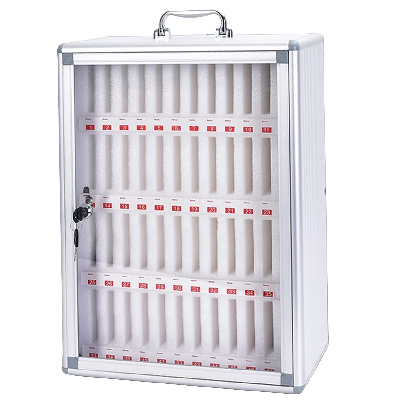 Transparent Wall-Mounted Mobile Phone Storage Cabinet - Lockable Student Phone Holder for Hospitals, Schools & Conferences | Secure Device Management Solution for Classrooms, Offices & Public Spaces