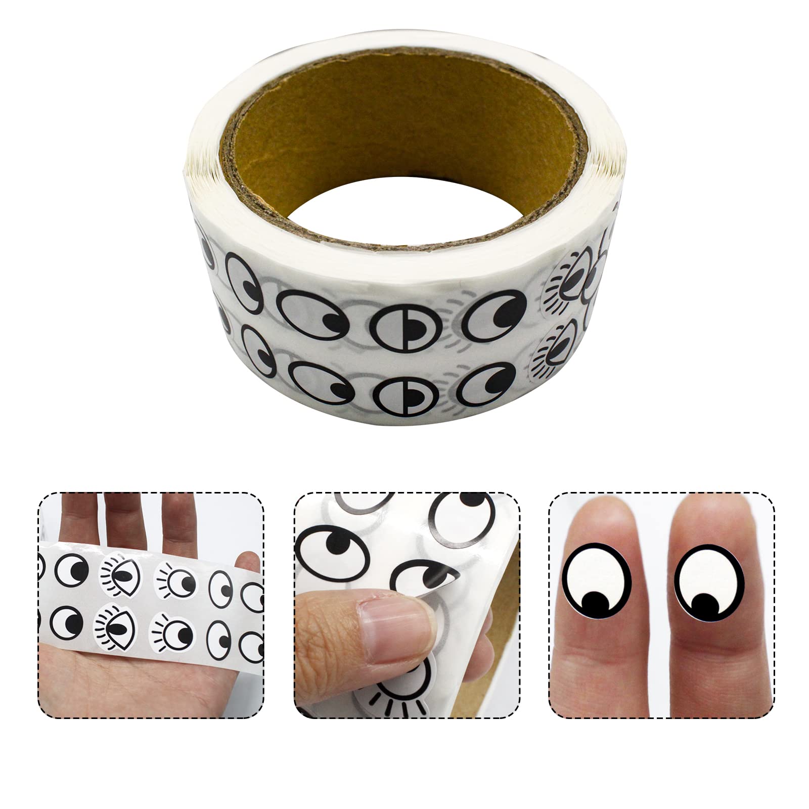 BLMHTWO 2000-Piece Self-Adhesive Googly Eyes - Large Black & White Wiggle Eye Stickers for DIY Crafts, Scrapbooking, Notebook Decor & Party Favors - Perfect for Halloween Costumes, School Projects & Creative Gift Wrapping