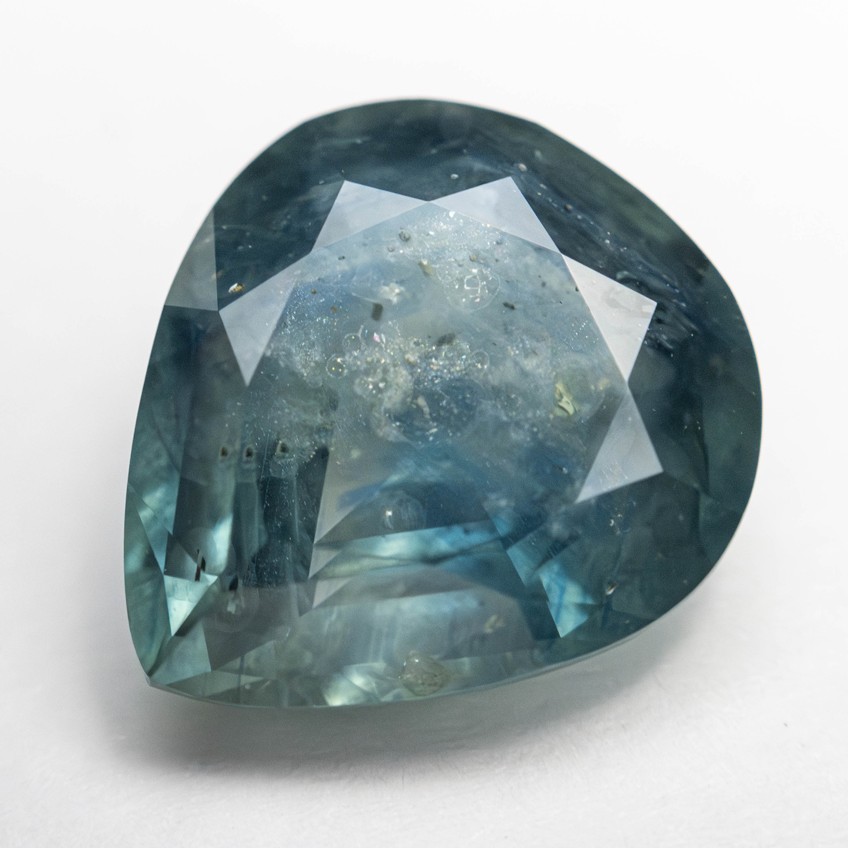 7.75ct Natural Pear Cut Blue Sapphire Gemstone - 13.36x11.99x6.28mm Brilliant Faceted Loose Stone for Jewelry Making, Engagement Rings & Necklaces