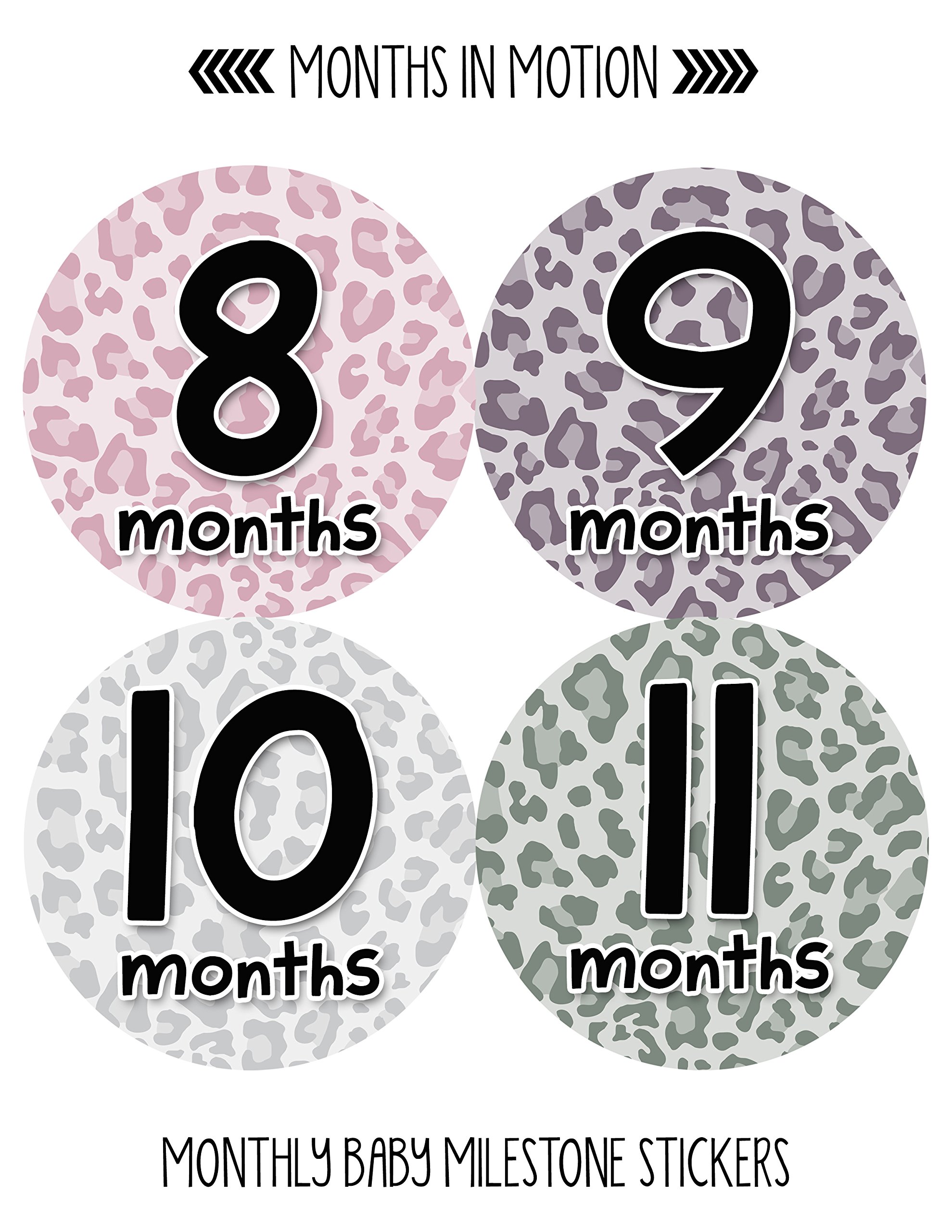 Baby Monthly Milestone Stickers Set of 20 - Newborn Girl Growth Tracking Stickers - Cute Monthly Photo Markers for Baby's First Year - Perfect for Baby Albums, Scrapbooking & Monthly Photo Shoots