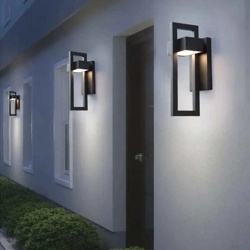 Modern Geometric Outdoor Wall Light Fixture - Waterproof LED Sconce for Patio, Garden, Porch & Backyard Lighting | Perfect for Exterior Home Decor & Landscape Illumination