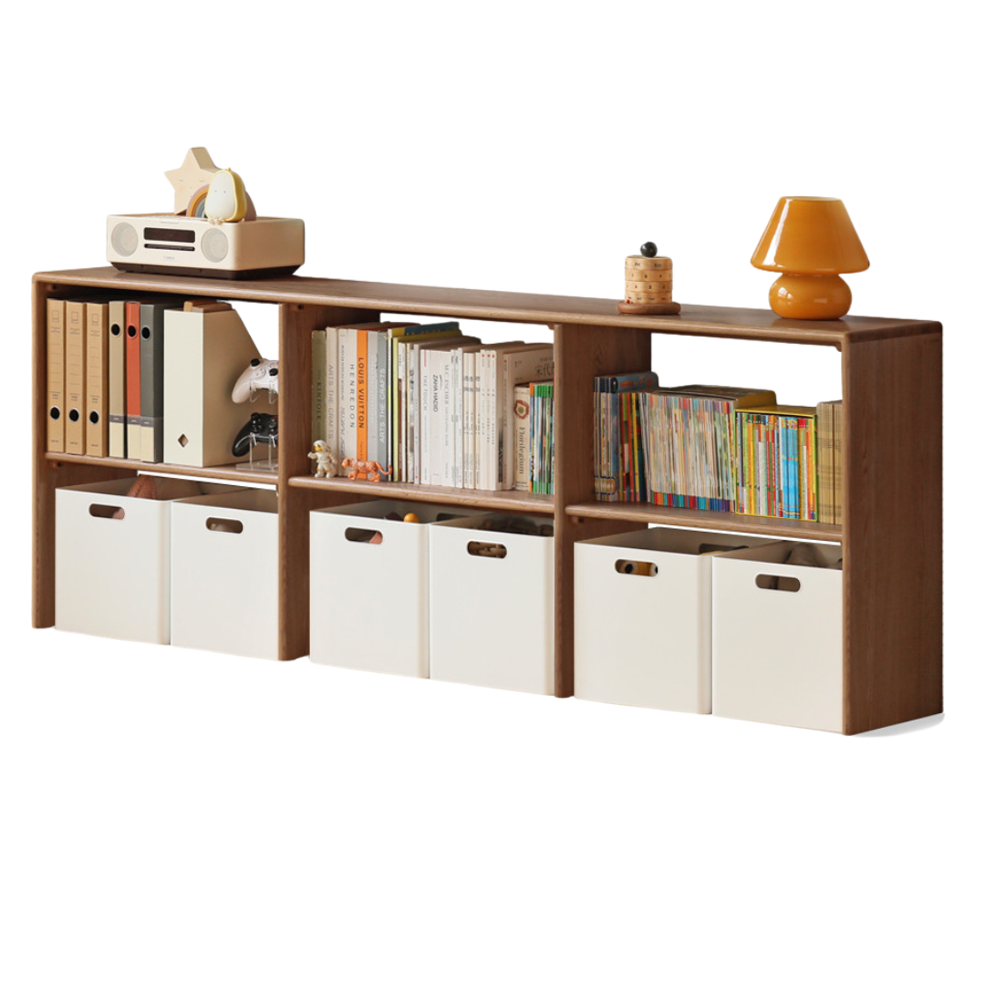 Modern Oak Solid Wood TV Stand with Storage - Minimalist Design for Living Room, Kids Toy Organizer & Media Console - Perfect for Home Entertainment & Playroom Organization