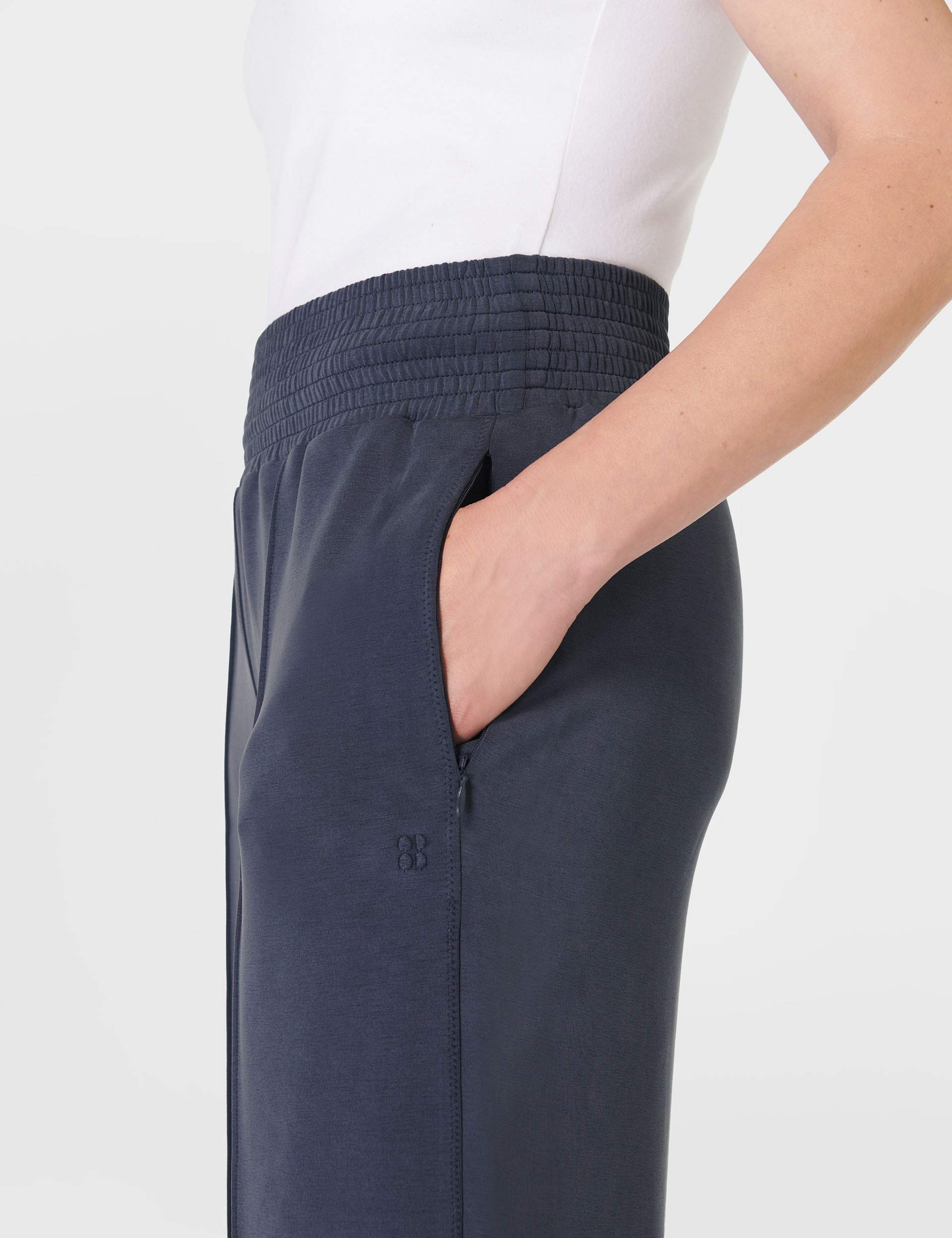 Sand Wash Cloud Weight Track Trousers for Women - Navy Blue Joggers for Running, Yoga & Lounge Wear | Comfortable Athletic Pants