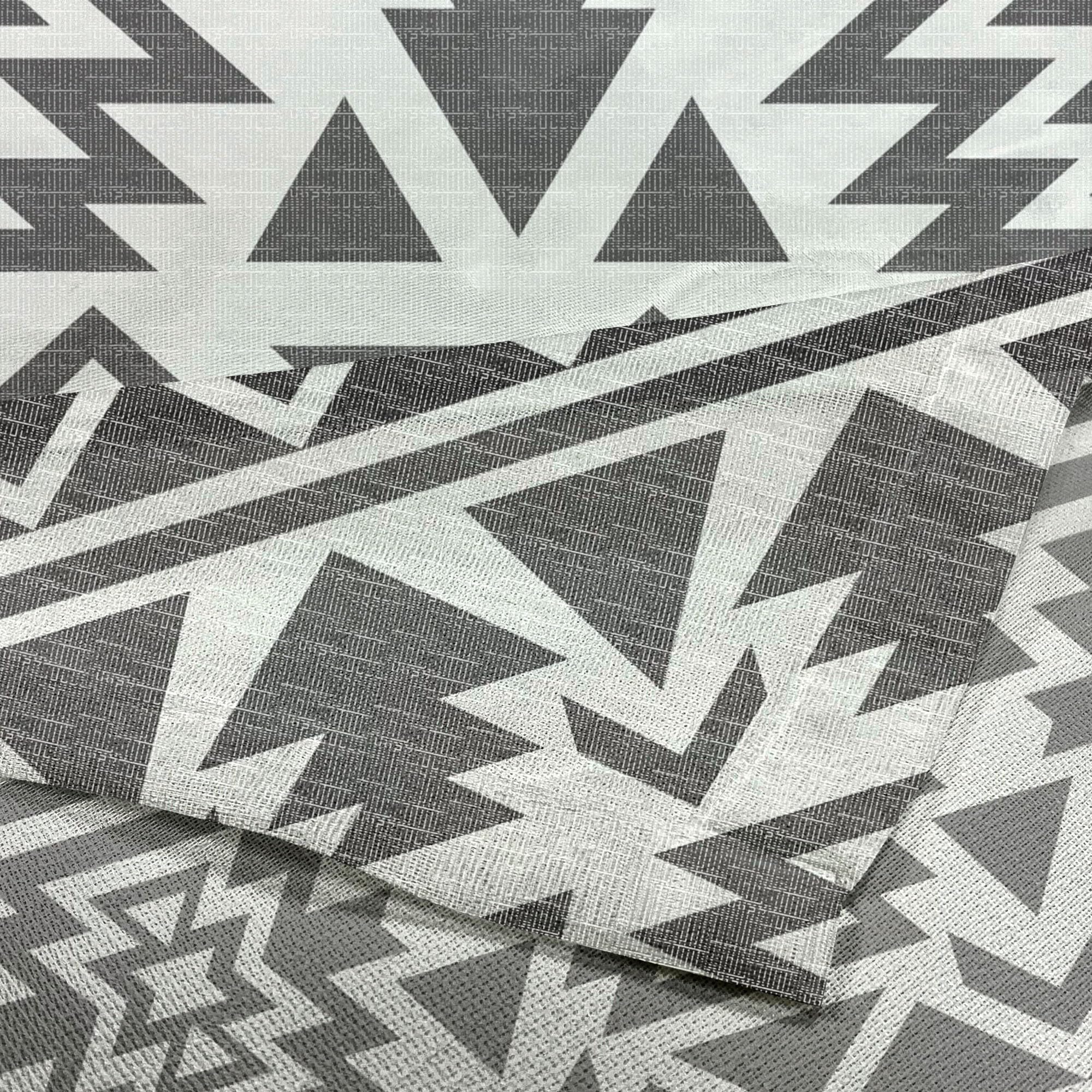 Ambesonne Black and White Tulle Curtains with Rod Pocket - Folk Art Mexican Mayan Triangle Pattern Sheer Drapes for Wedding, Party & Home Decor (2 Panels, 108