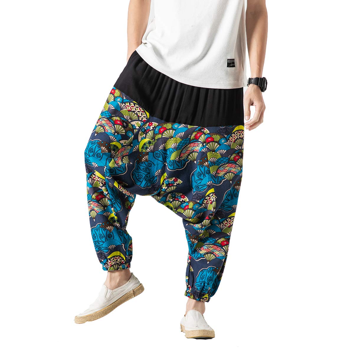 Seidarise Men's Harem Pants - Drop Crotch Lounge Pants, Plus Size Genie Joggers & Balloon Yoga Pants for Men - Perfect for Meditation, Yoga, and Casual Wear