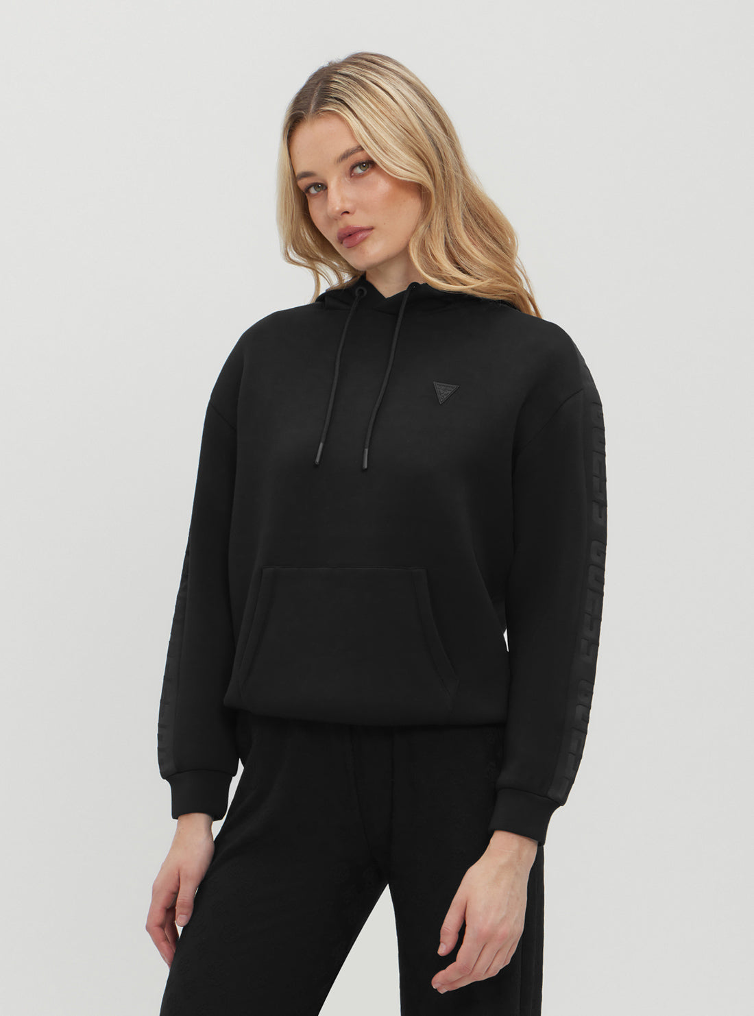 Black Brenda Hooded Active Jumper for Women - Lightweight Fleece Pullover Hoodie for Running, Yoga & Outdoor Activities
