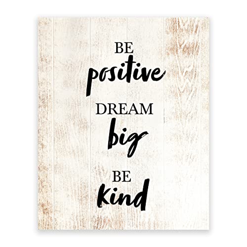 Inspirational Wall Art & Motivational Posters for Office & Home Decor - Rustic Business Wall Decor, Positive Quotes for Workplace & Living Room