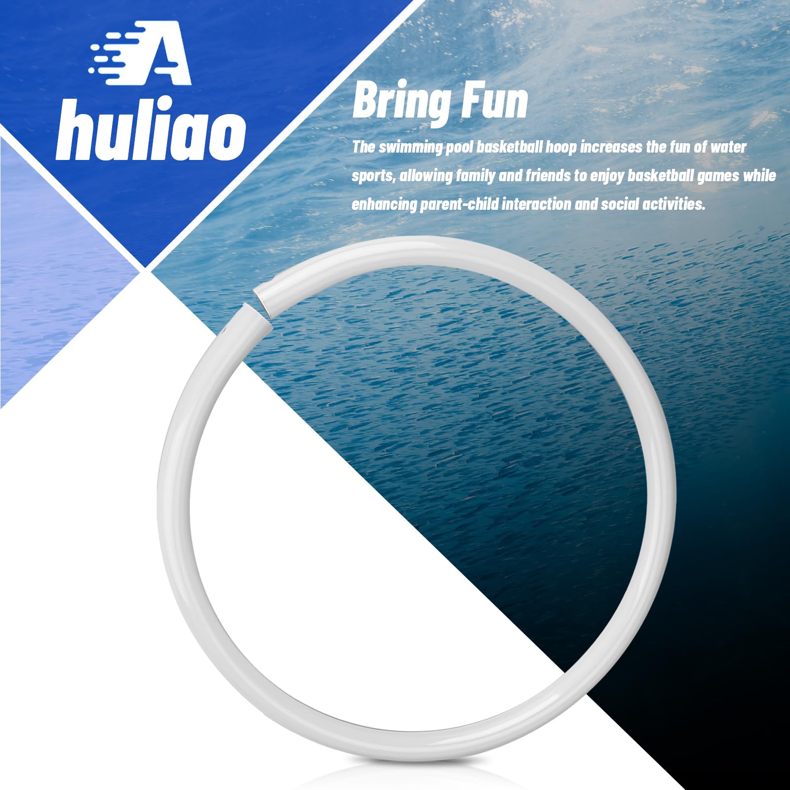 Poolmaster Splashback Rebounder Basketball Rim Replacement - Durable PVC Swimming Pool Basketball Hoop for Outdoor Water Games, Perfect for Pool Parties and Backyard Fun