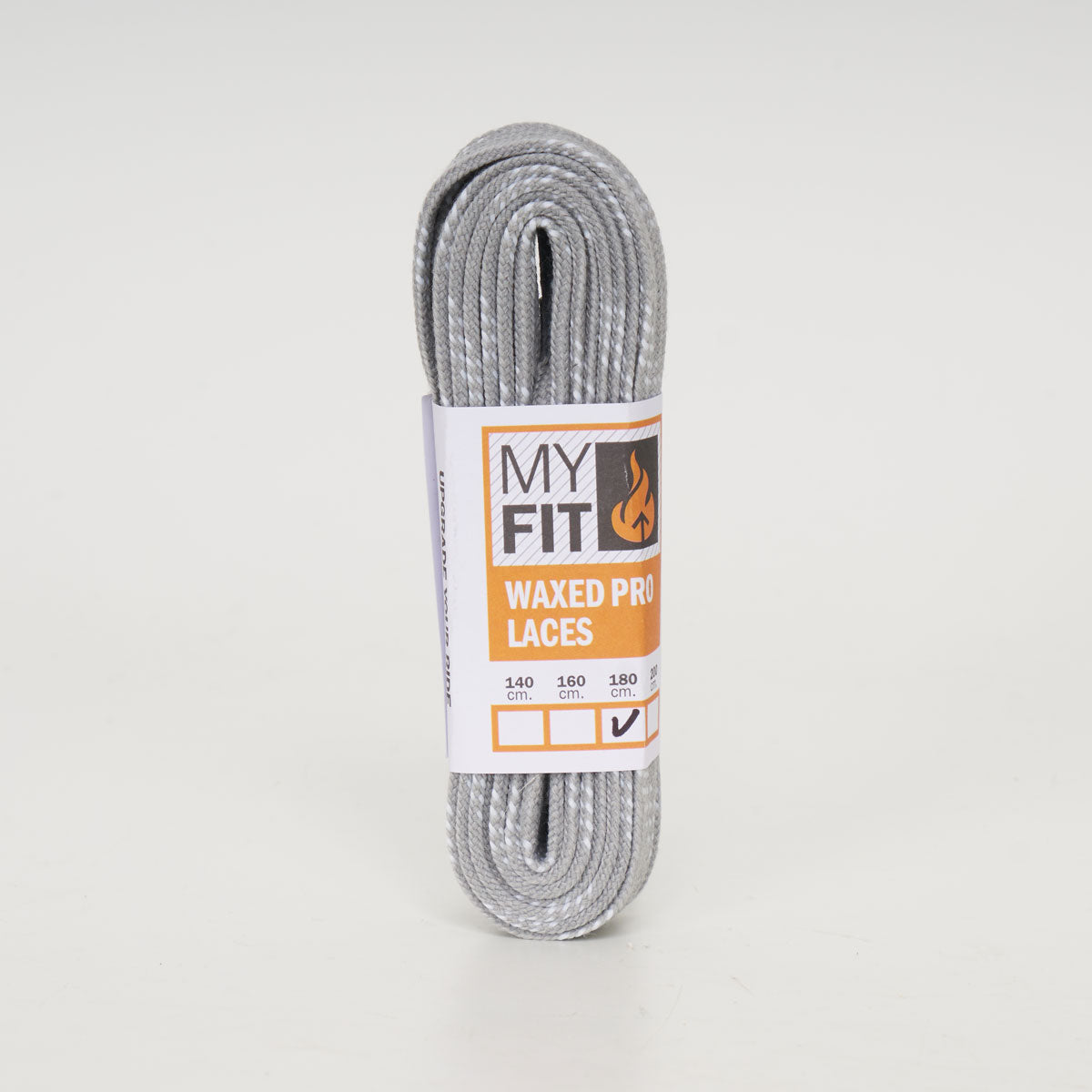 Myfit Waxed Pro Laces - Premium Shoe Laces for Sneakers & Boots (Grey/White) - Durable & Stylish for Running, Hiking & Everyday Wear