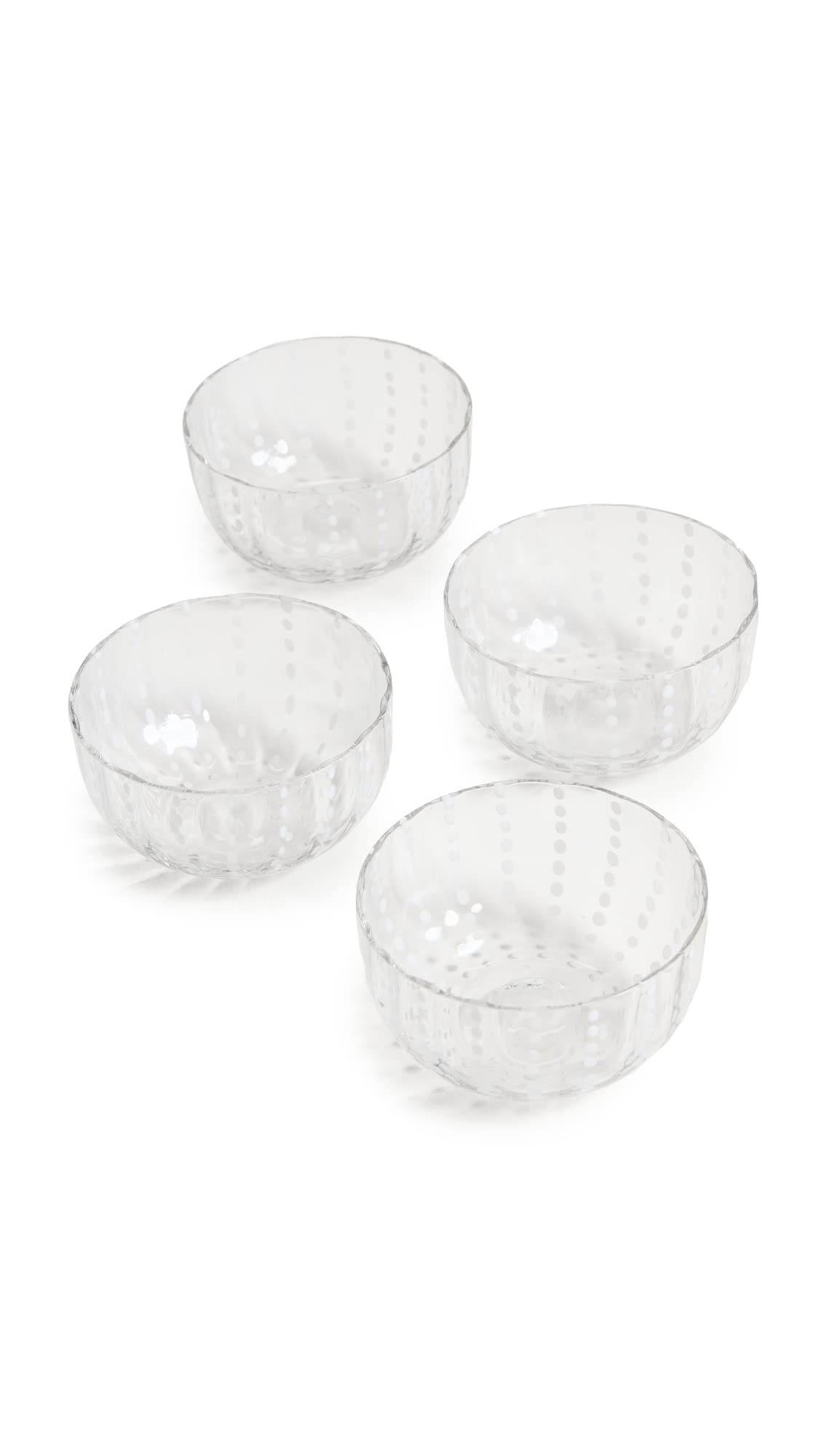 Zafferano Women's Perle Small Bowl Set of 4 - Elegant Porcelain Dessert Bowls for Ice Cream, Salad, Snacks - Perfect for Dinner Parties & Home Decor