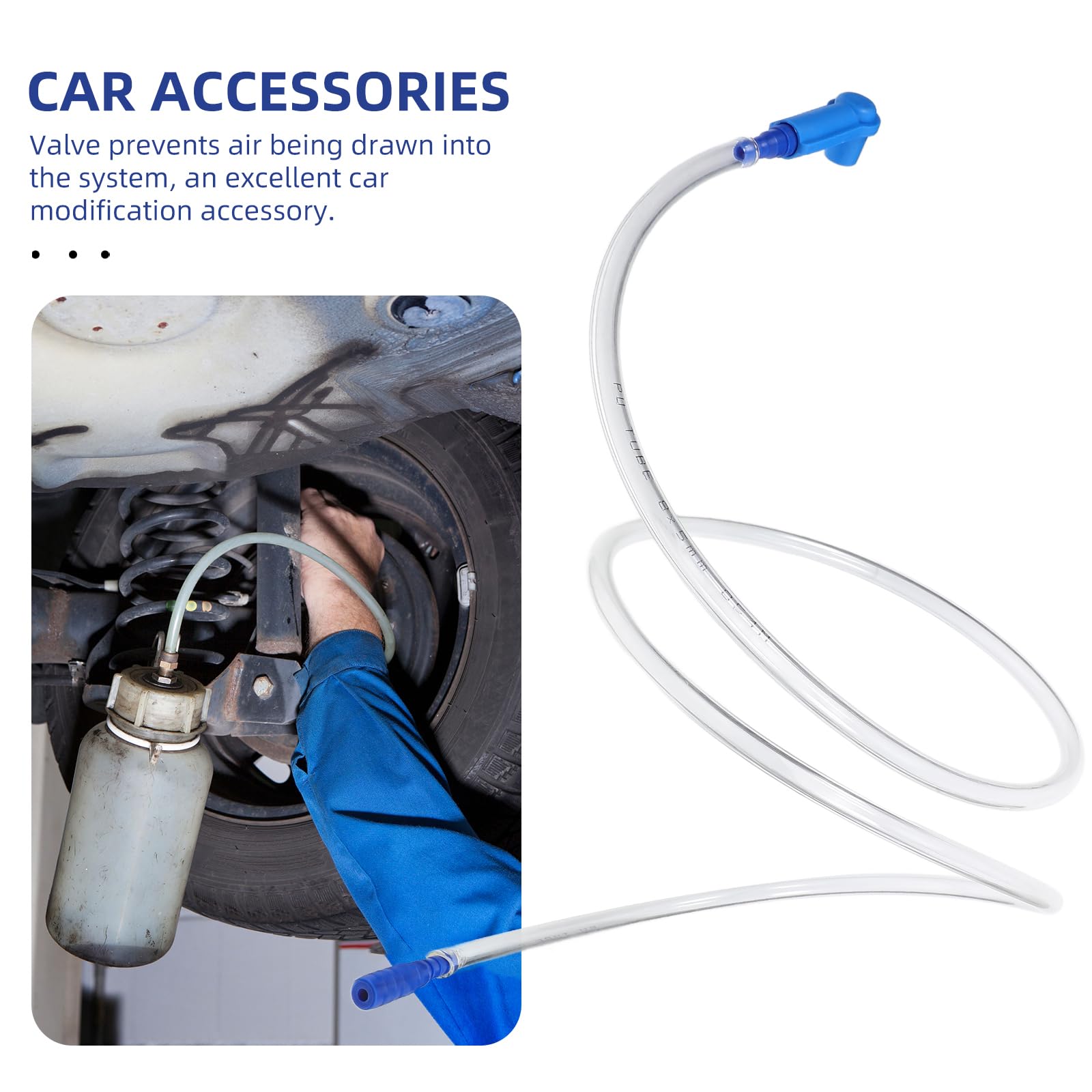 ABS Brake Bleeder Hose 1.3M - Vacuum Bleeding Kit with Adapter for Car & Motorcycle Maintenance