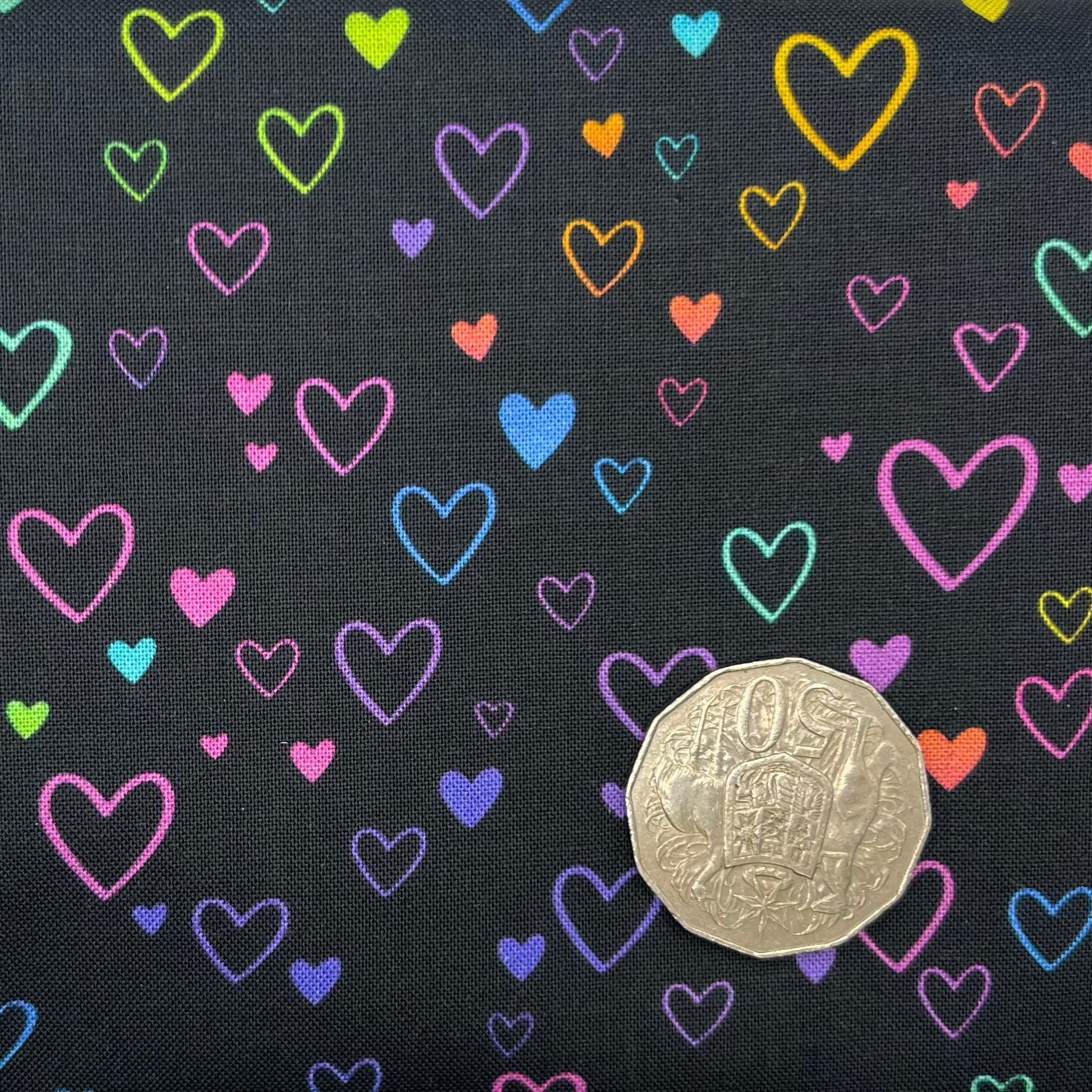 Bright Hearts on Black - Elegant Heart Pattern Apparel for Women | Perfect for Valentine's Day, Date Nights & Romantic Occasions