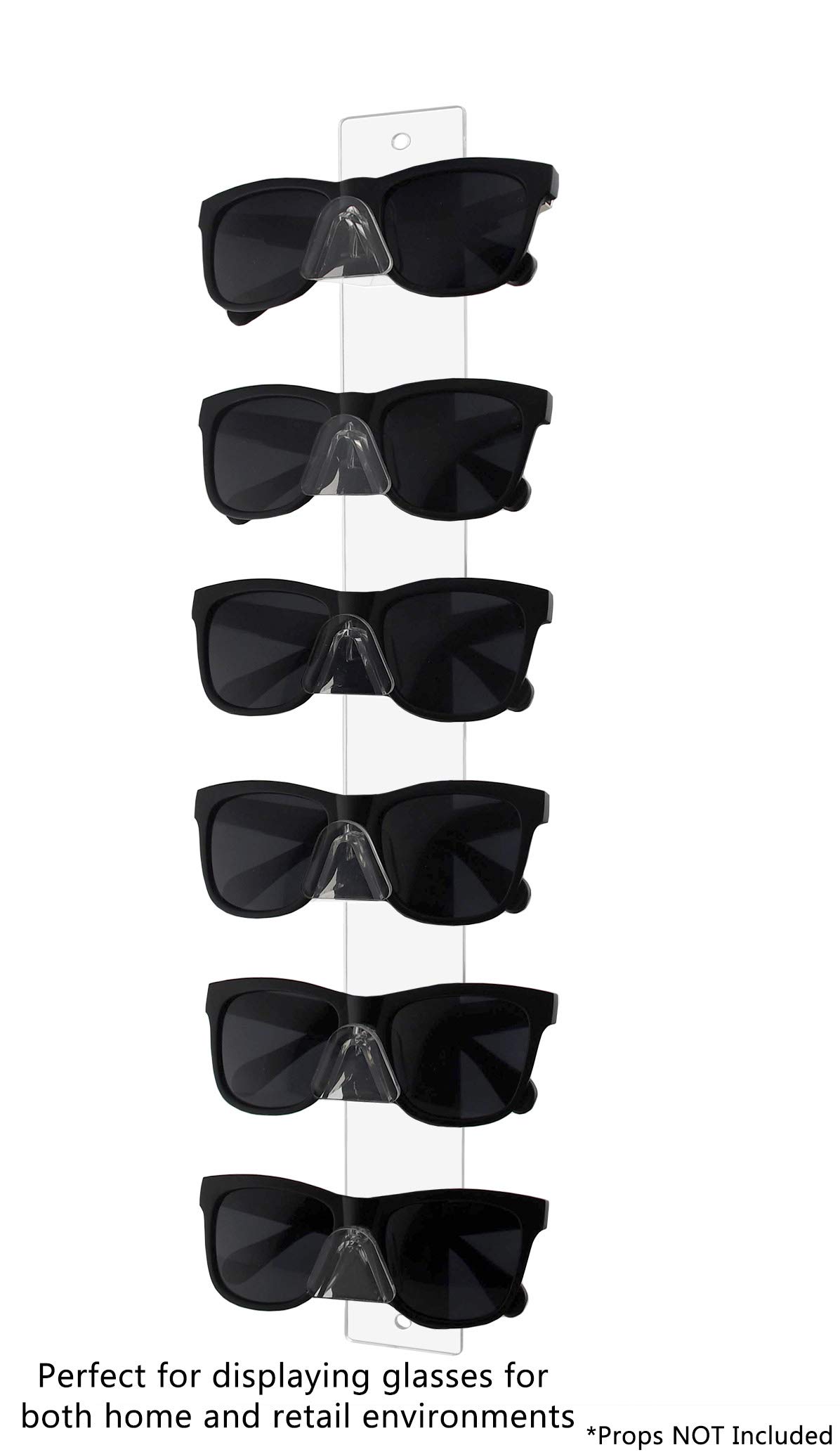 12 Pack Clear Acrylic Safety Glasses Holder Wall Mount - 6 Pair Eyewear Rack with Hardware for Automotive, Plants & Mining | Durable Lightweight Eyeglass Organizer for Optical Centers, Outlet Stores & Workplaces