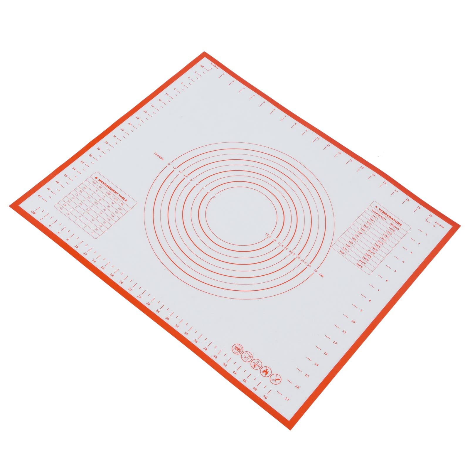 Non-Slip Dough Rolling Pastry Mat with Measurement Scale - Heavy Duty & Strong Adhesive - Perfect for Baking, Cooking, and Pastry Making (Red) - Ideal for Home Bakers & Professional Chefs