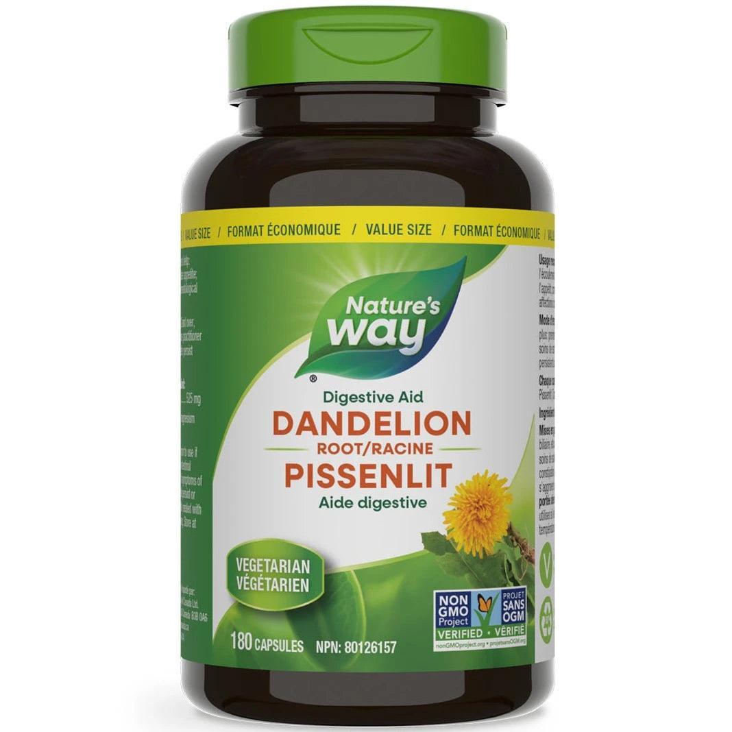 Nature's Way Dandelion Root 180 Veggie Caps - Organic Herbal Supplement for Liver & Digestive Support - Detox & Wellness Aid for Men & Women - Perfect for Daily Health Routine & Natural Cleansing