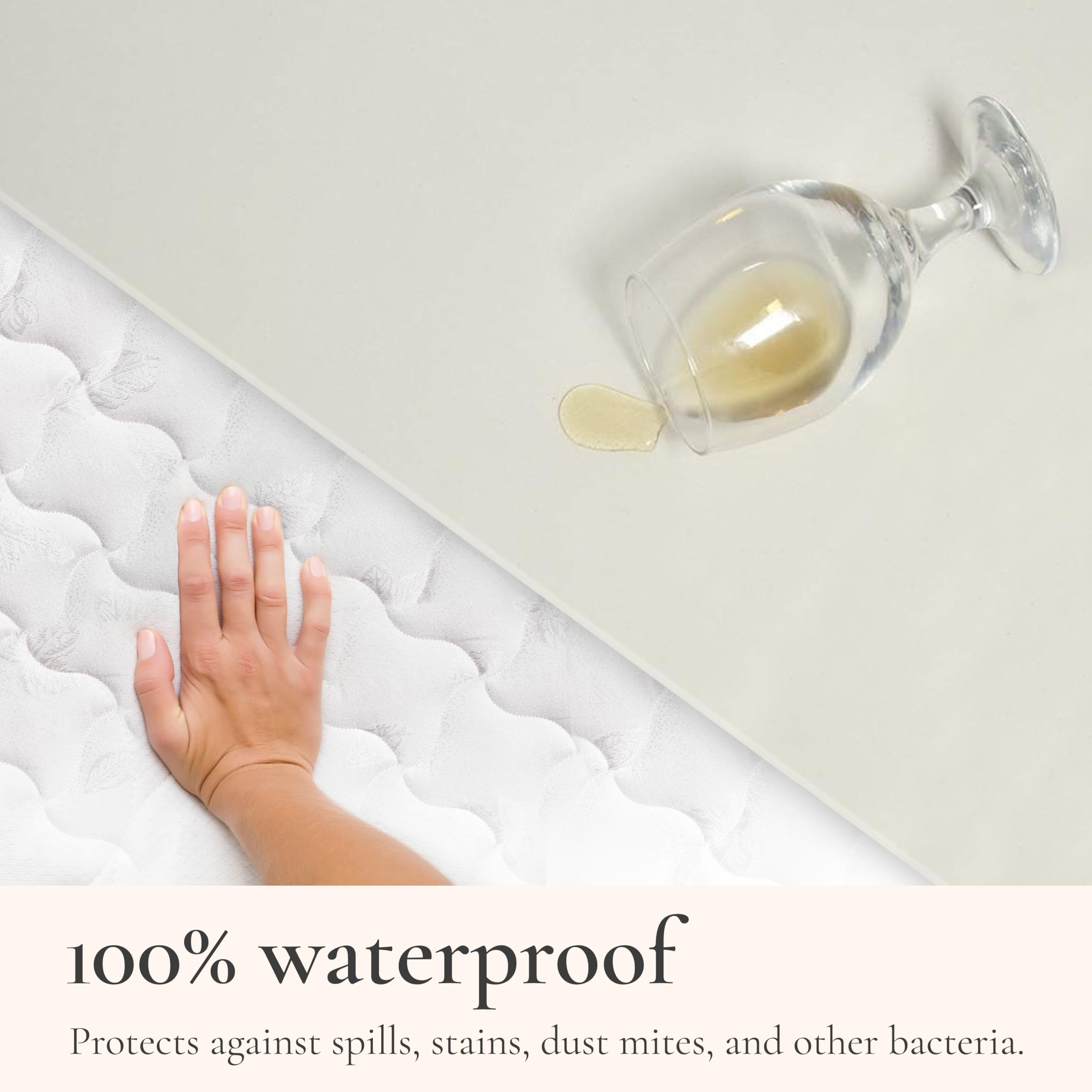 Sleep & Beyond 100% Organic Cotton Waterproof Mattress Protector - Hypoallergenic Dust Mite Protection for Crib & Toddler Beds - Breathable, Flexible & Eco-Friendly - Classic Ivory (Fits up to 6 Inch Mattress) - Perfect for Allergy Relief & Healthy Baby Sleep