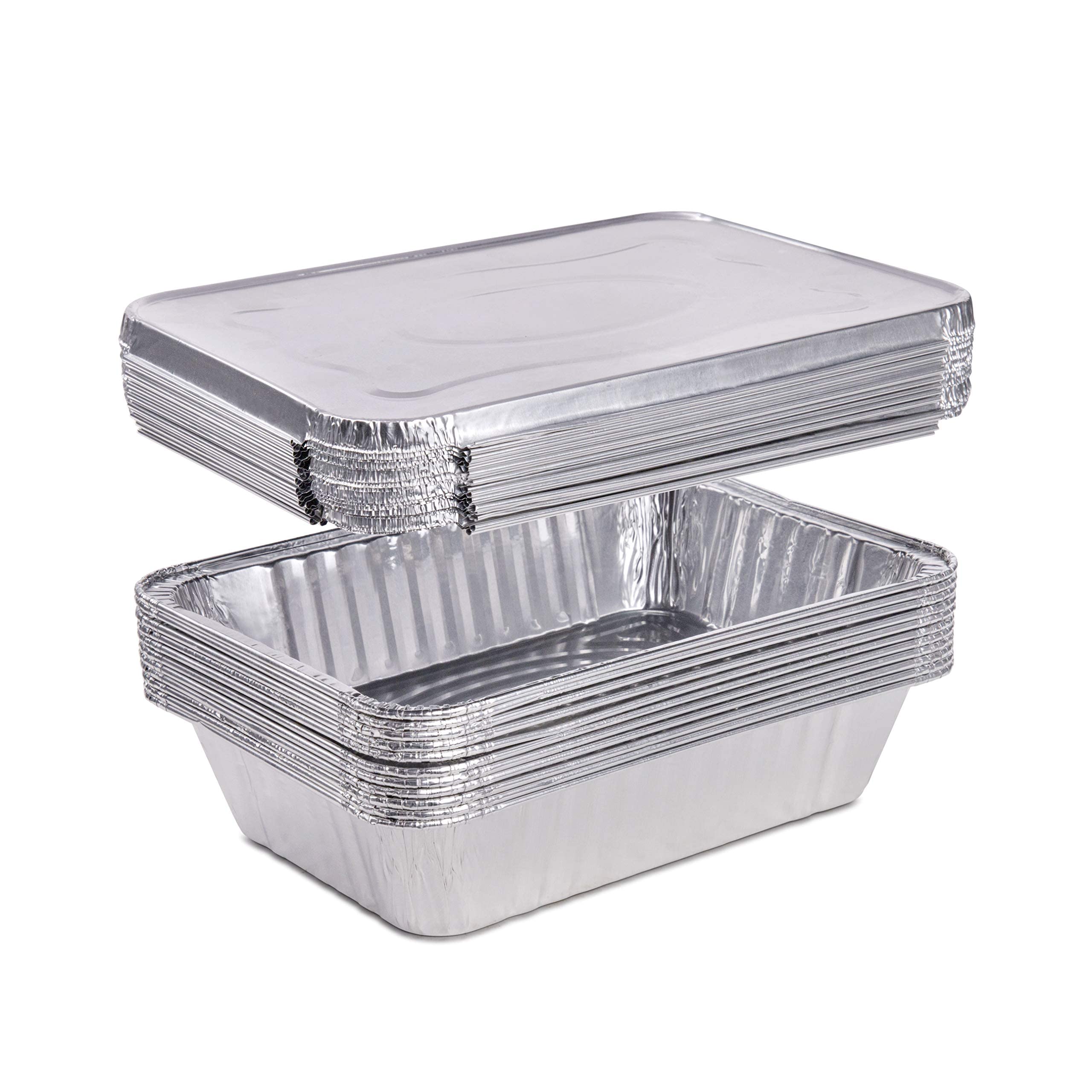 9 x 13 Inch Disposable Aluminum Pans with Lids - 500 Pack of Eco-Friendly Food Storage Containers for Baking, Cooking, Meal Prep & Leftovers - Durable, Leak-Proof & Keeps Food Fresh Longer - Perfect for Parties, Catering & Home Use