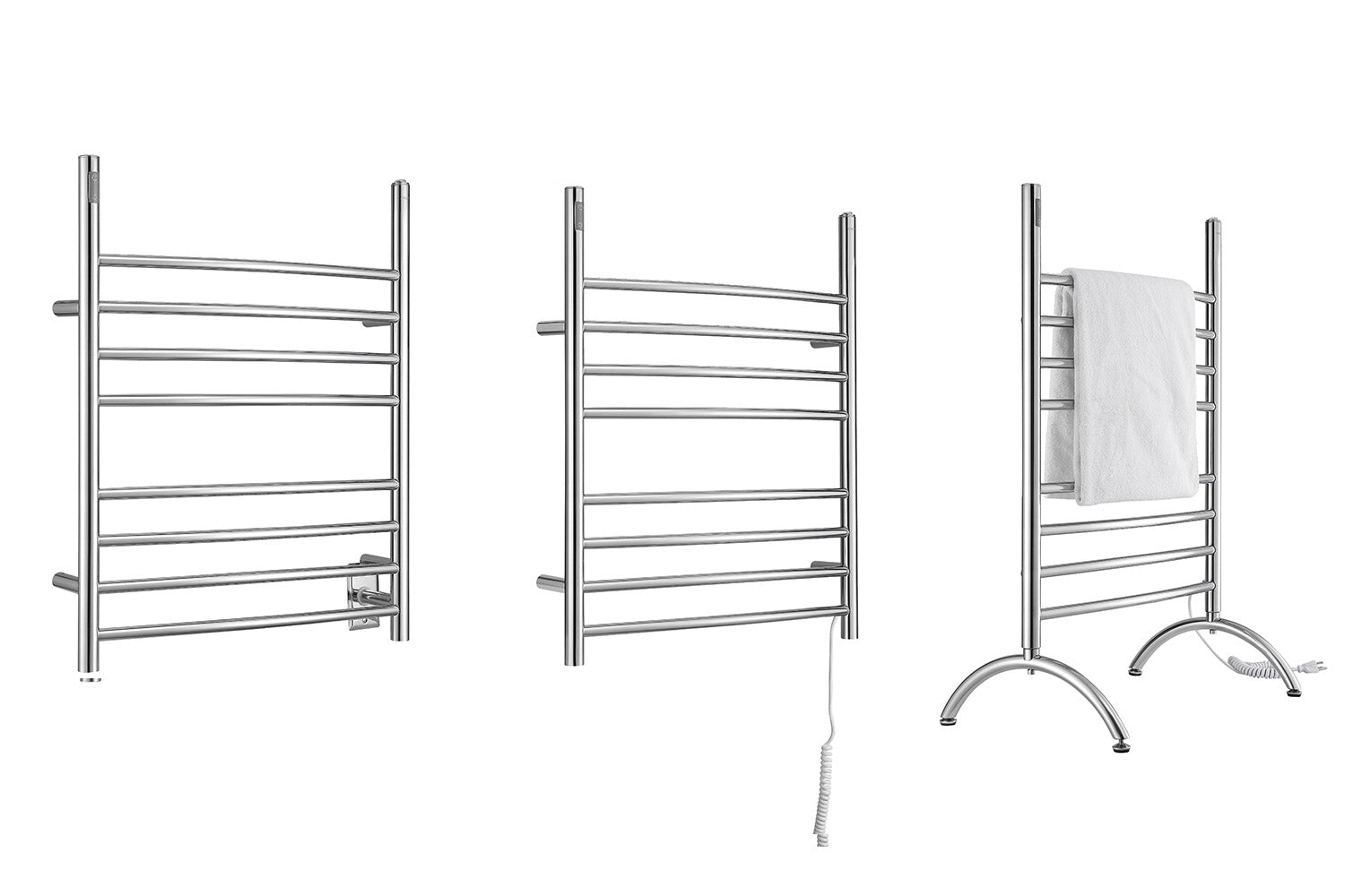 Imperia OBT 3-in-1 8-Bar Towel Warmer with Built-in Timer | Polished Stainless Steel | Perfect for Spas, Bathrooms & Luxury Hotels