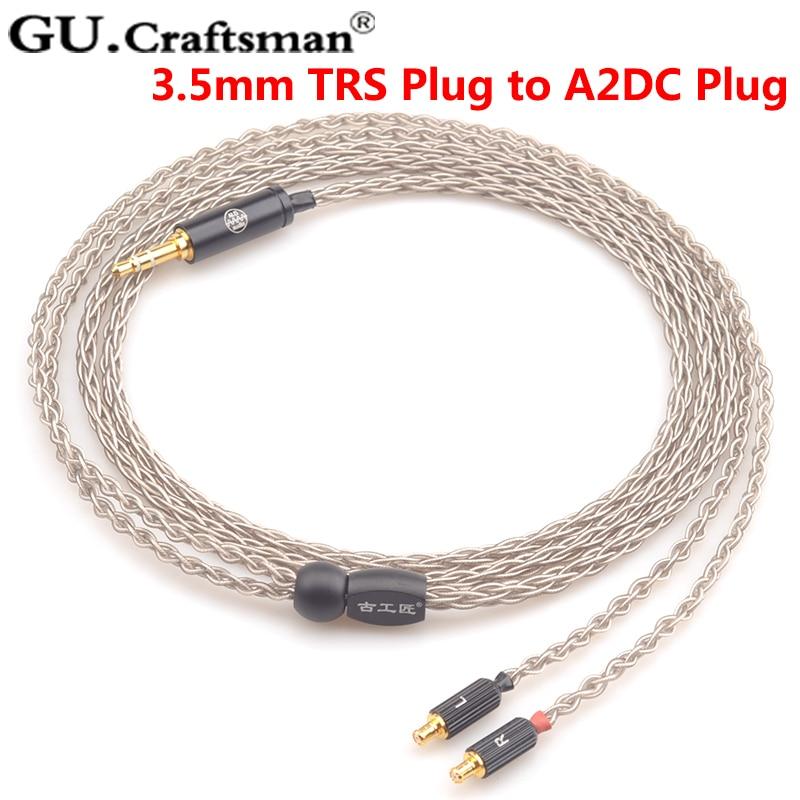Premium GUCraftsman 6N Silver Upgrade Audio Cables for Audio-Technica ATH CKR90is/CKR100is/CKR1100is/LS400/LS300/LS200/E40 - Enhanced Sound Quality for Audiophiles & Professional Studio Use