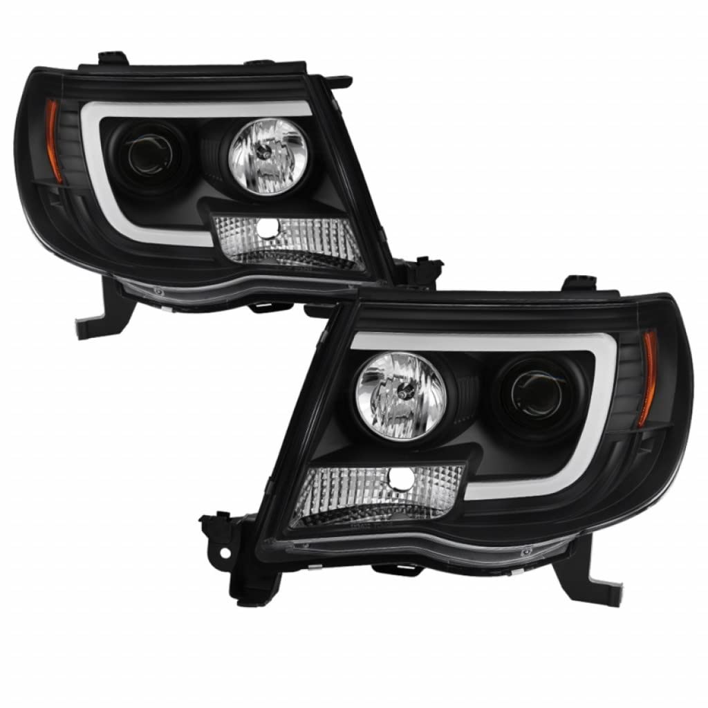 Toyota Tacoma 05-11 Spyder Projector Headlights with LED DRL Light Bar - Black (Pair) | 5084514 | Upgrade for Off-Road & Night Driving