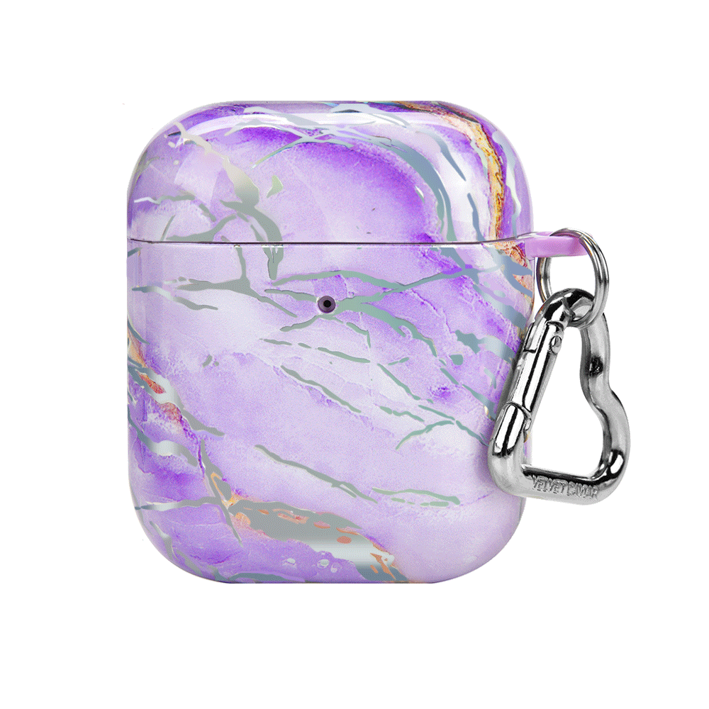 Purple Holographic Moonstone AirPod Case - Protective Cover for AirPods Pro/1/2/3 - Stylish & Durable for Daily Use, Travel, and Gym
