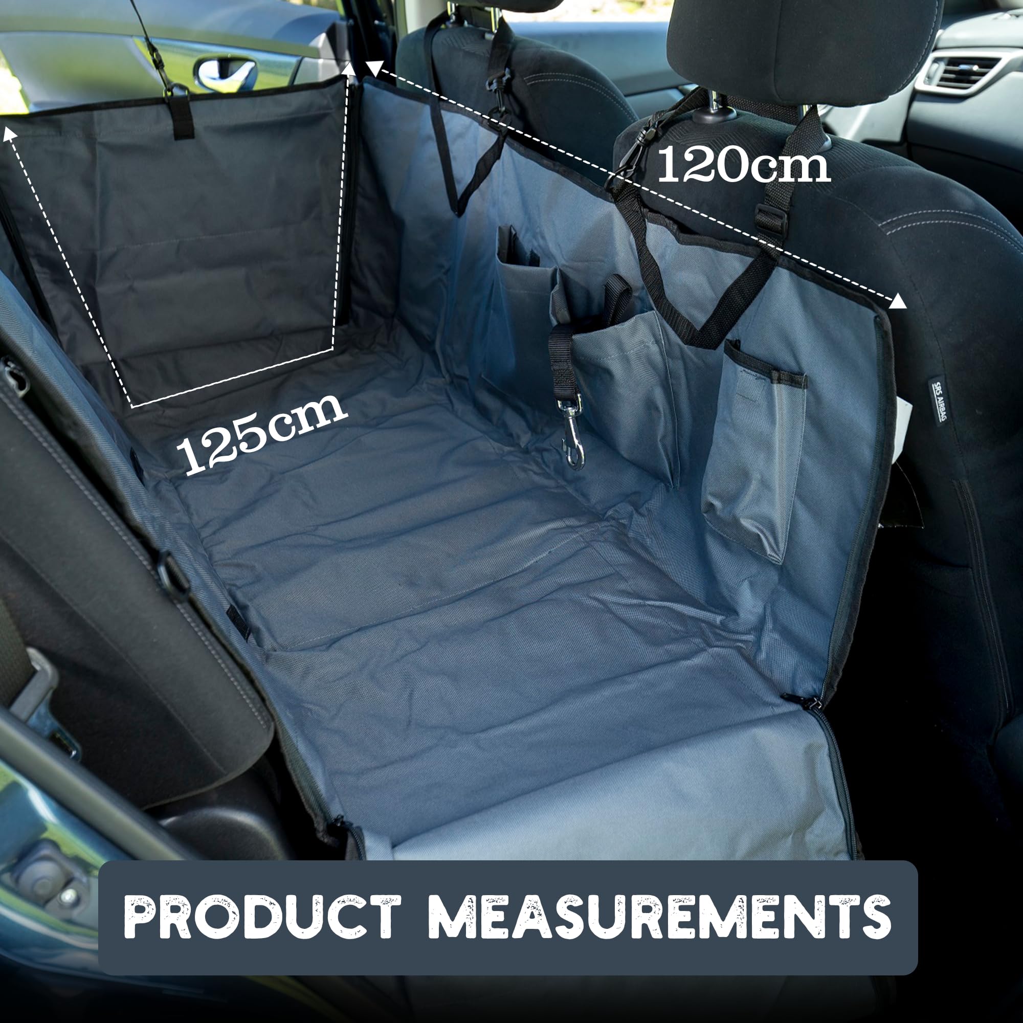Pet Car Hammock for Dogs - Waterproof & Non-Slip Backseat Protector - Perfect for Travel, Camping, and Road Trips
