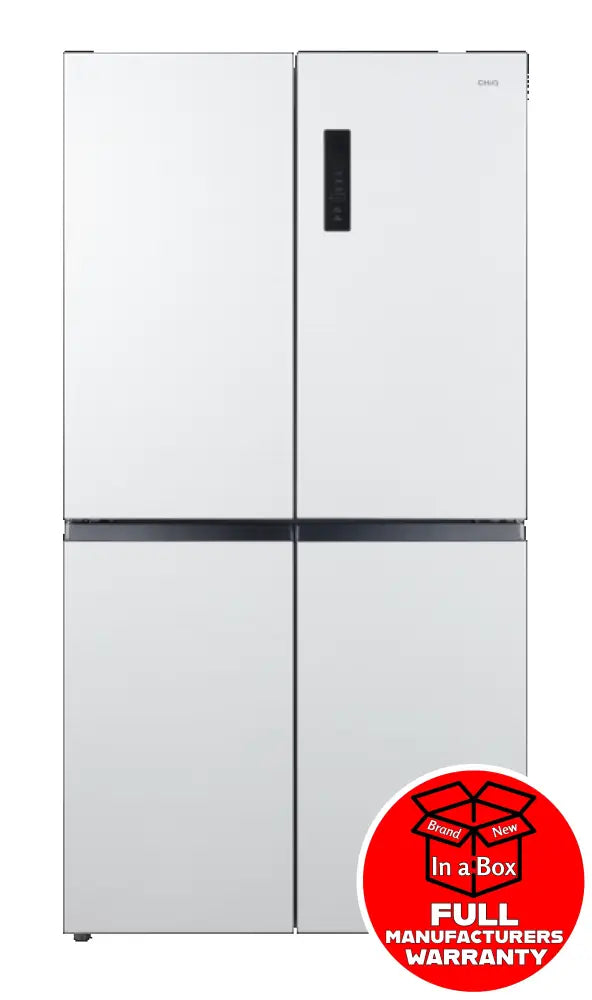 CHiQ CCD598NWS 601L White Cross Door Refrigerator - Energy Efficient Large Capacity Fridge for Home, Kitchen, Restaurant & Commercial Use