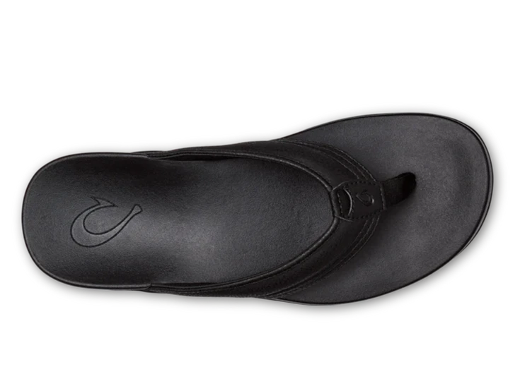 Olukai Maha Black Men's Sandals - Comfortable & Durable Beach & Outdoor Footwear for Men | Perfect for Walking, Travel, and Casual Wear